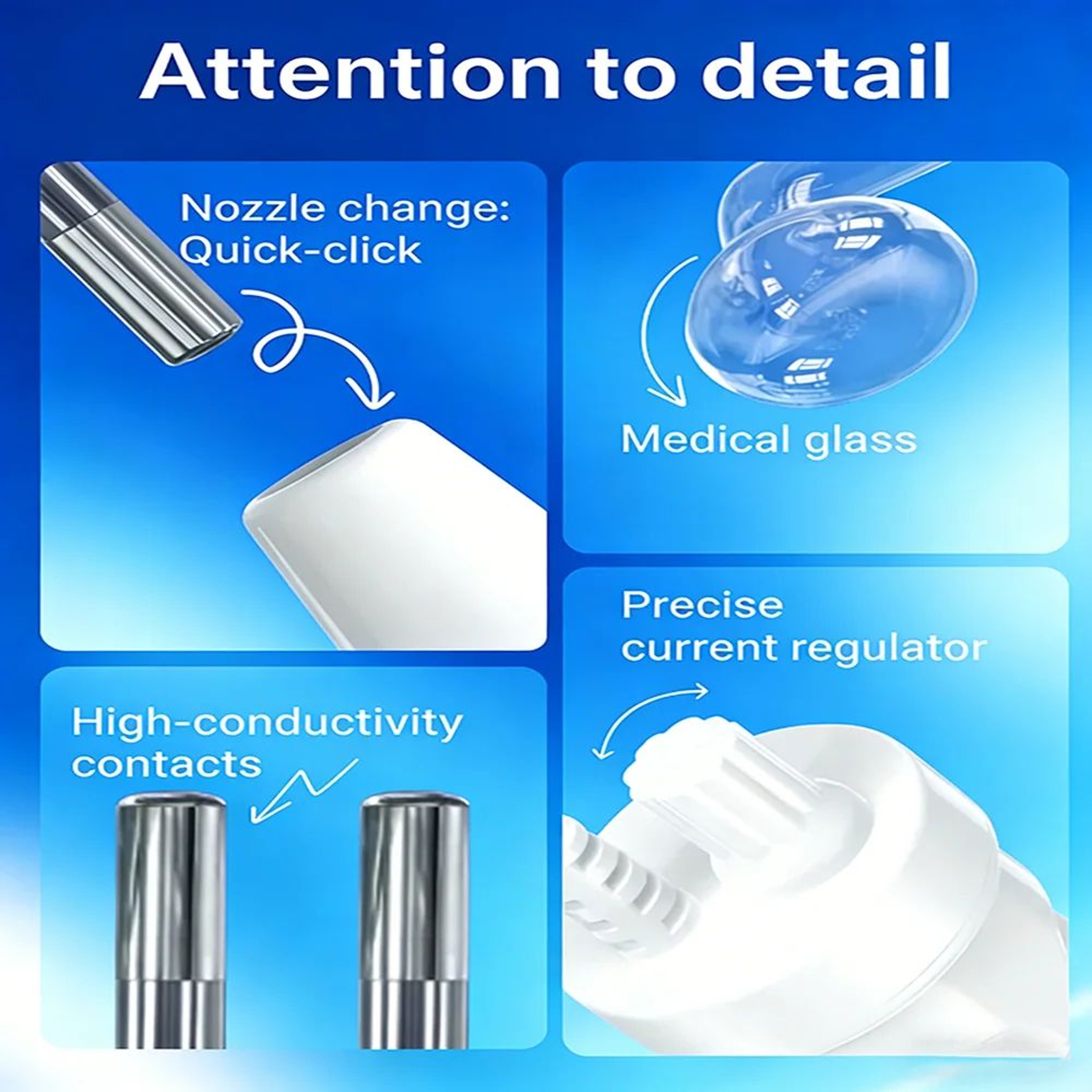 4 In 1 High Frequency Facial Wand With Glass Electrodes  Electrotherapy Acne Spot Skin Tightening M