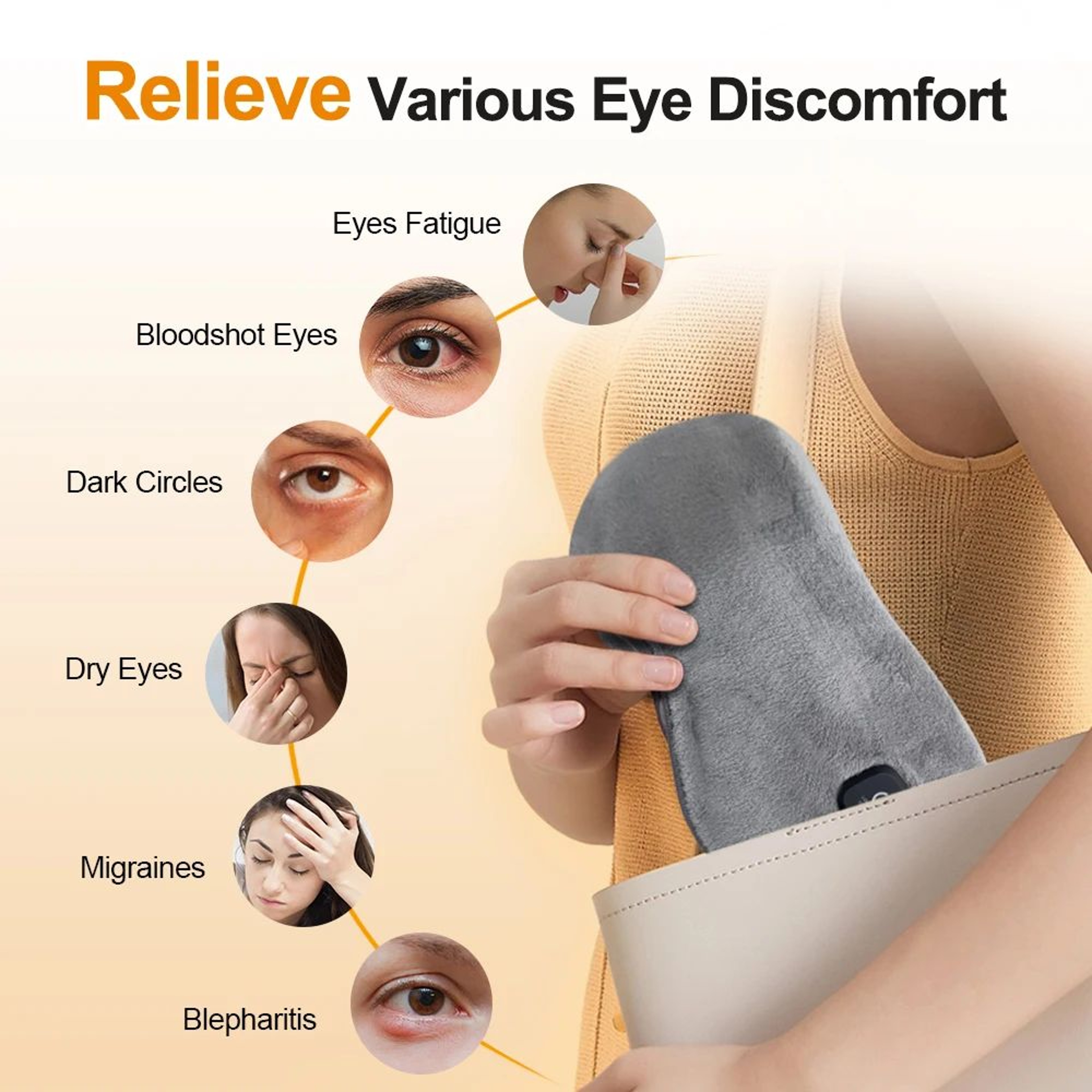 Rechargeable Heated Eye Mask For Dry Eyes With 3 Heat Levels  Light Blocking Washable Sleep Eye Mas 1