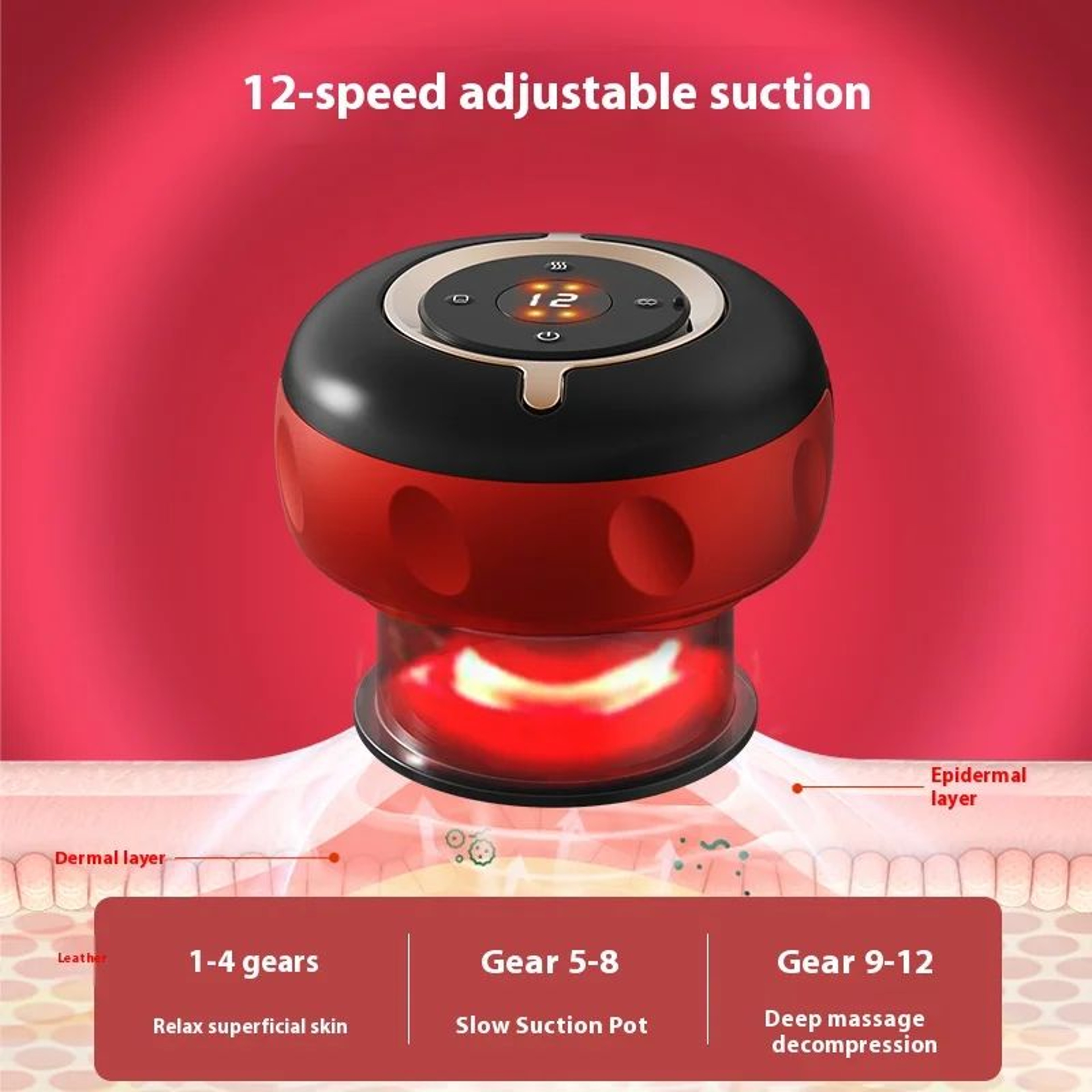 Smart Electric Cupping Massager With Heat  Remote Control  Red Light Vacuum Suction Therapy Device  2