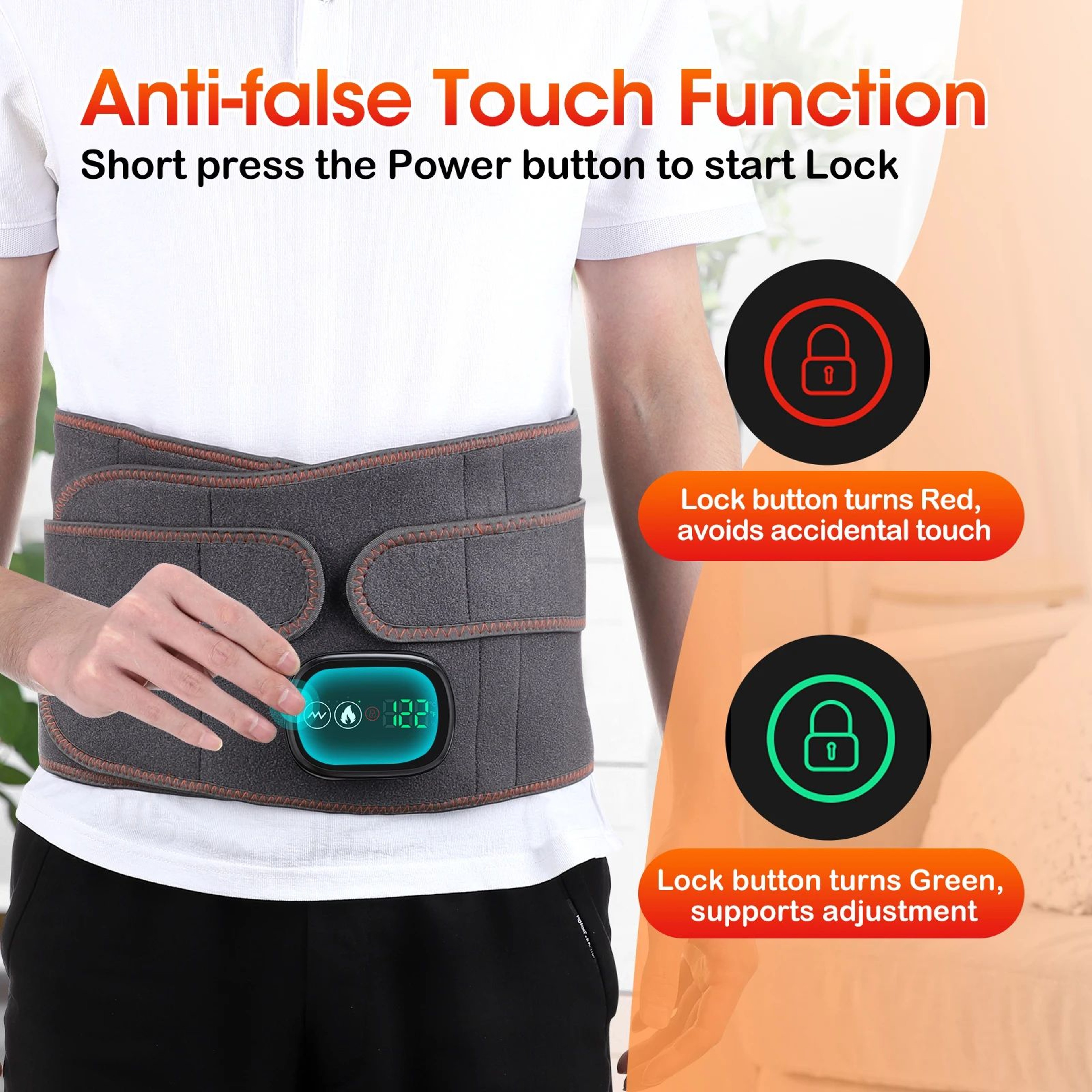 Electric Waist Massager Belt With Infrared Heat  Vibration  Rechargeable Lumbar Back Support For Wa 2