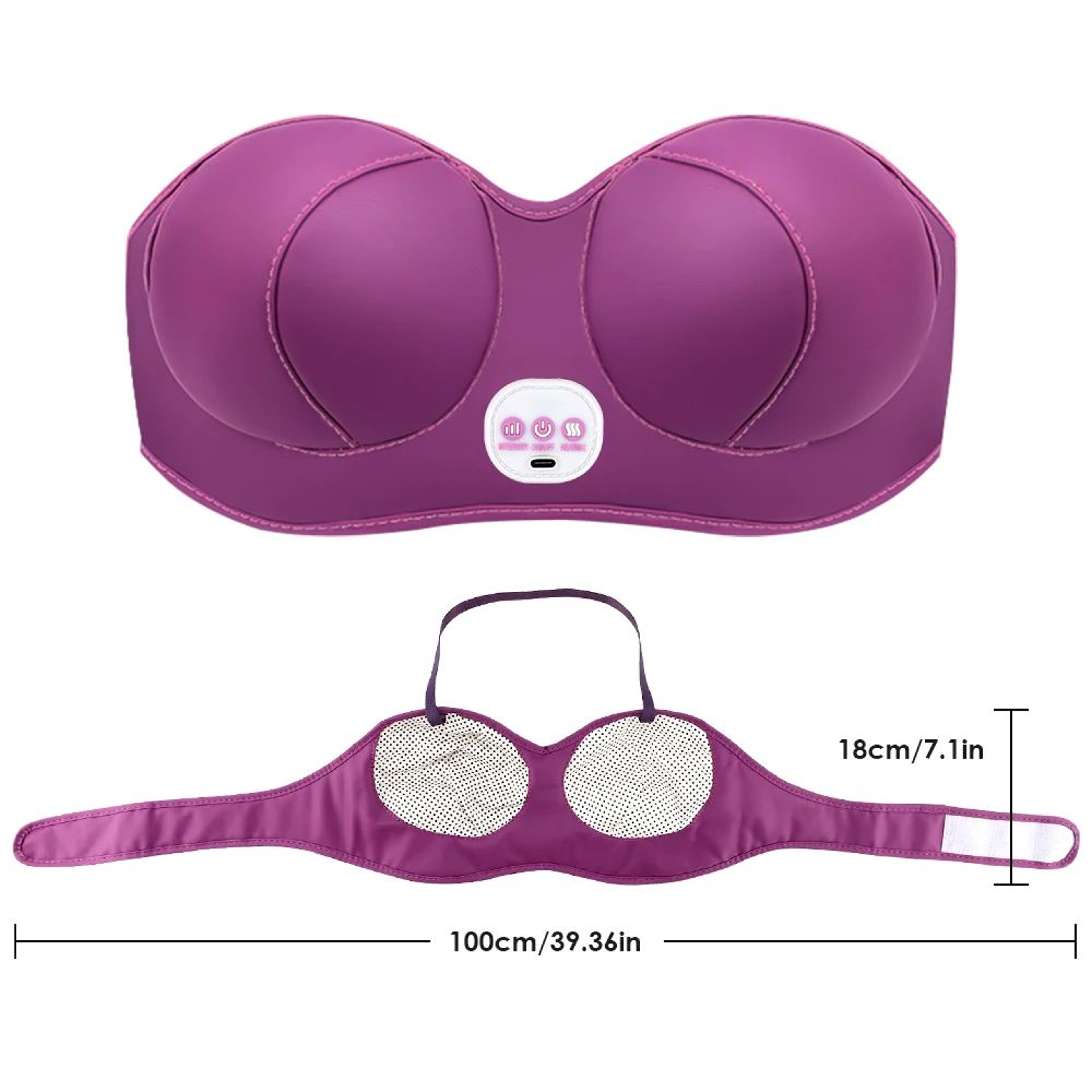 Electric Breast Massage Bra With Heat  3Speed Vibration  Wireless Chest Massager For Breast Comfort 6