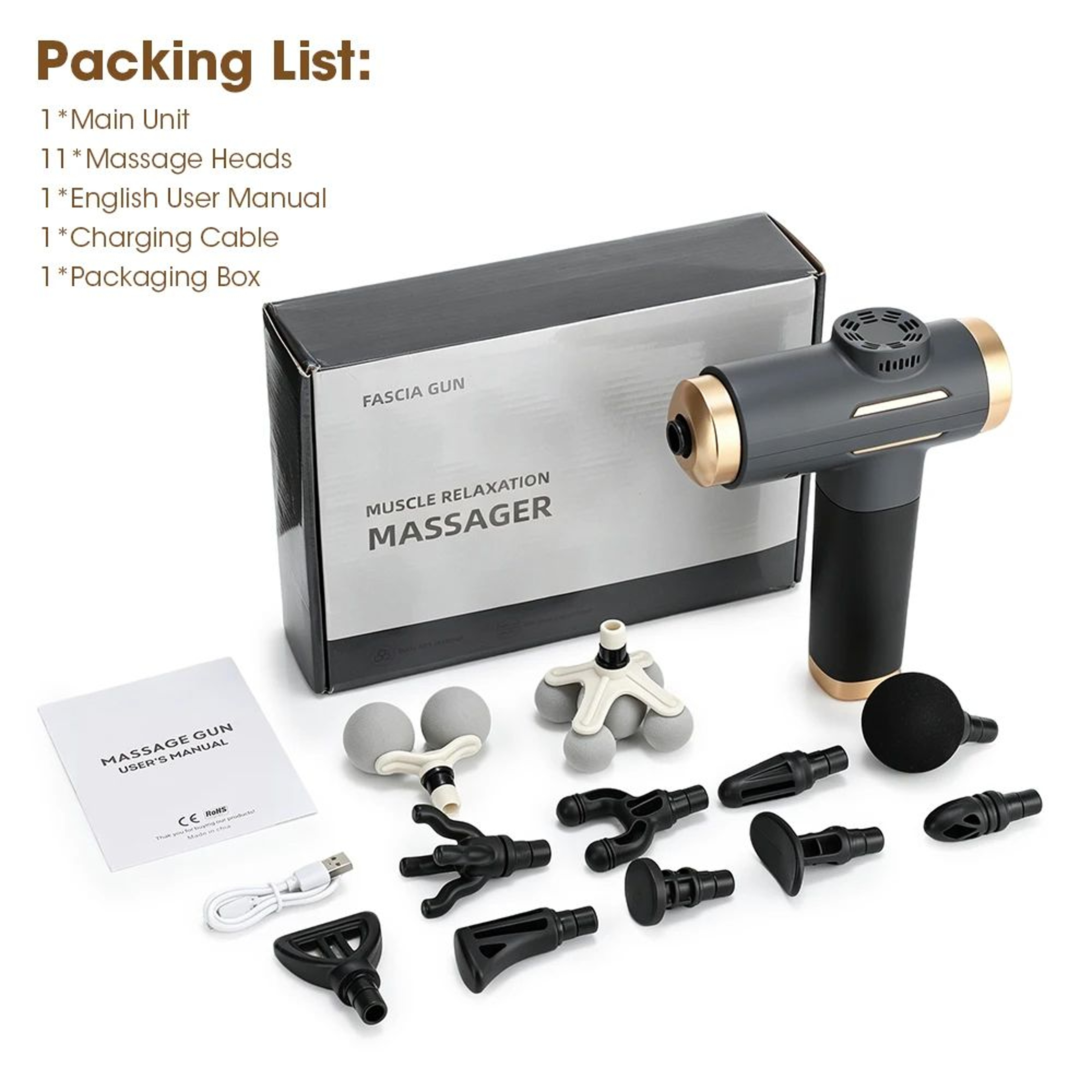 24W Deep Tissue Percussion Massage Gun With 99 Speeds  11 Massage Heads  Rechargeable Muscle Recove 6