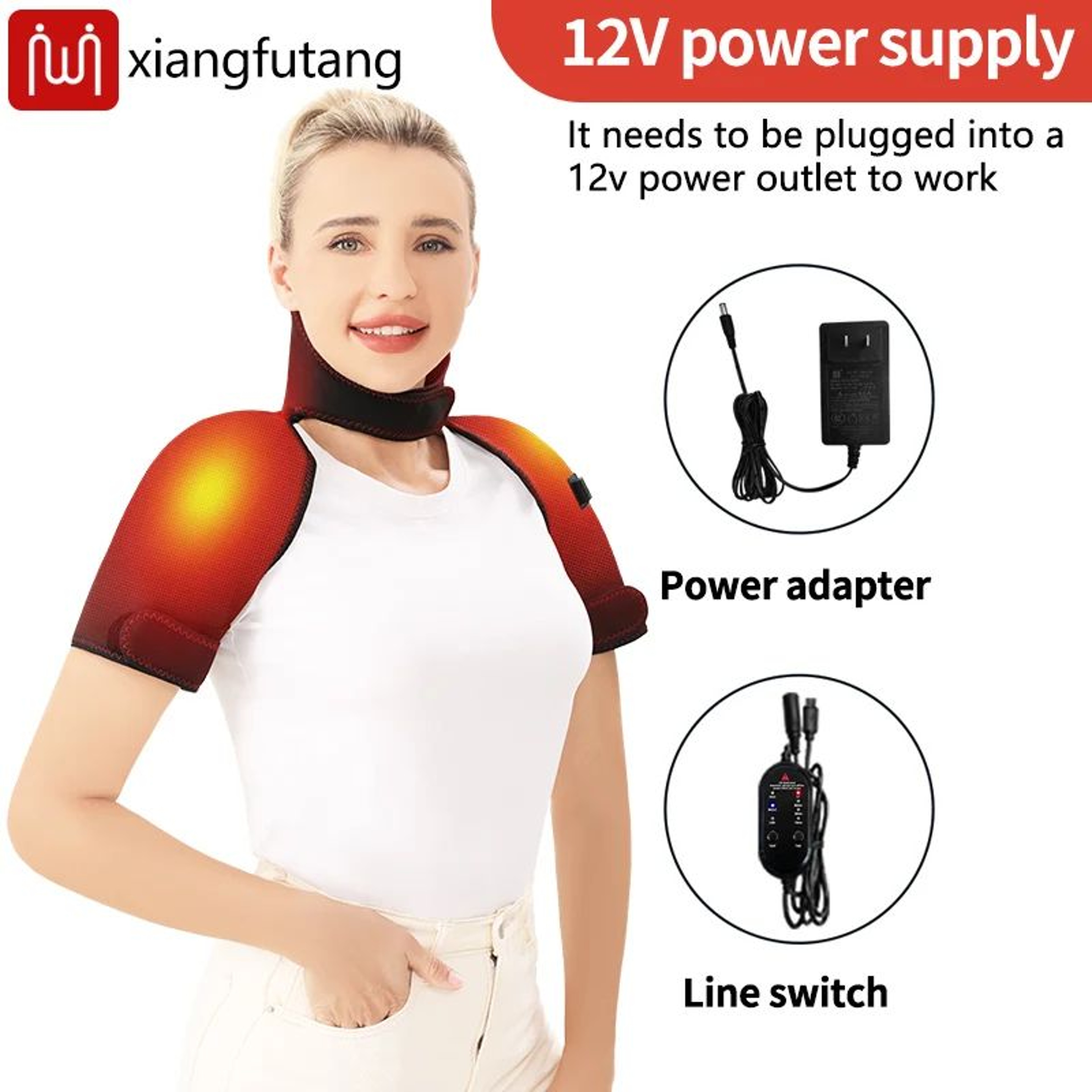 Shoulder Neck Heating Massage Shawl With 3 Heat Levels  Electric Heated Wrap For Neck Back  Shoulde 2