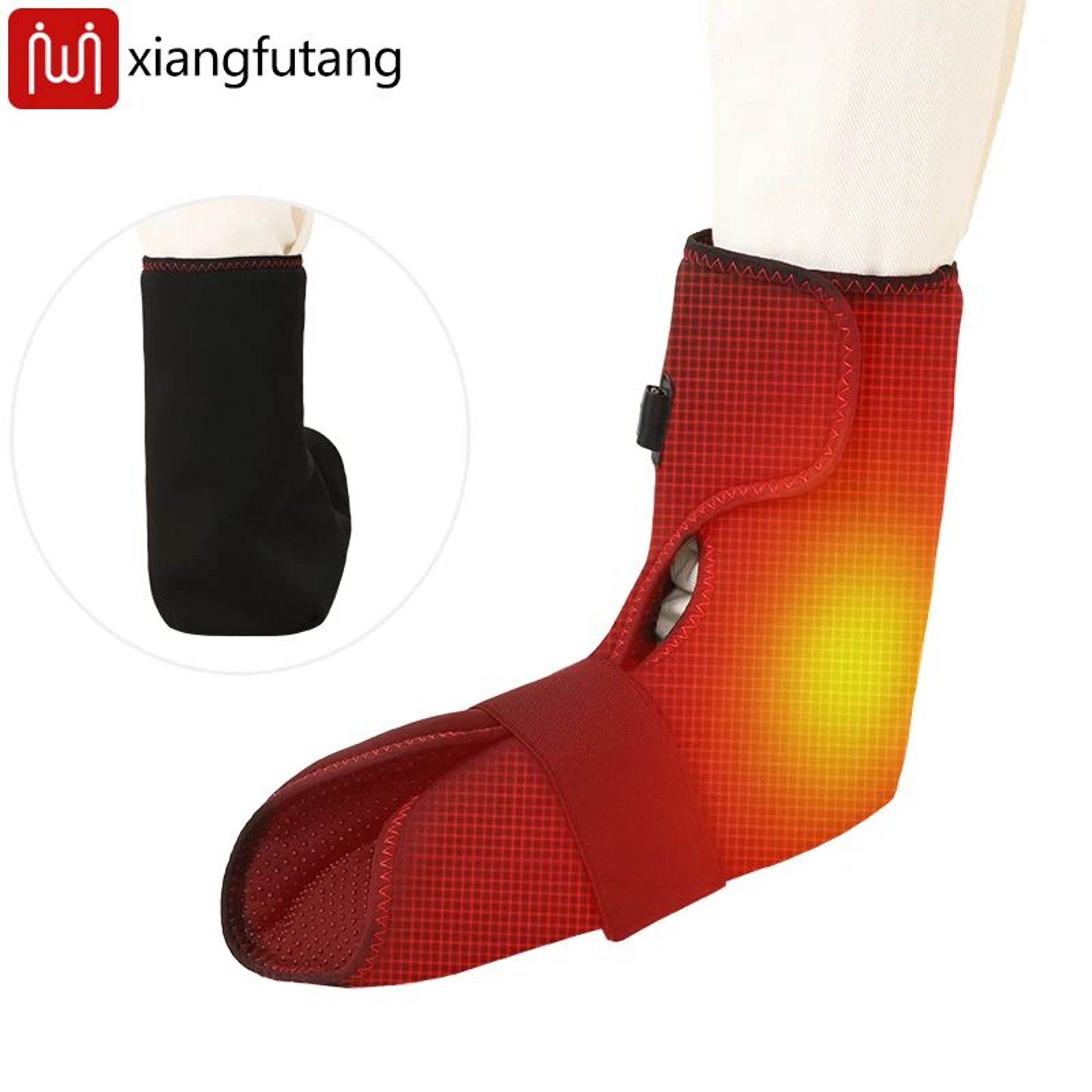 Electric Heated Foot Wrap With Vibration Massage  Adjustable Foot  Ankle Heating Pad For Heel Pain
