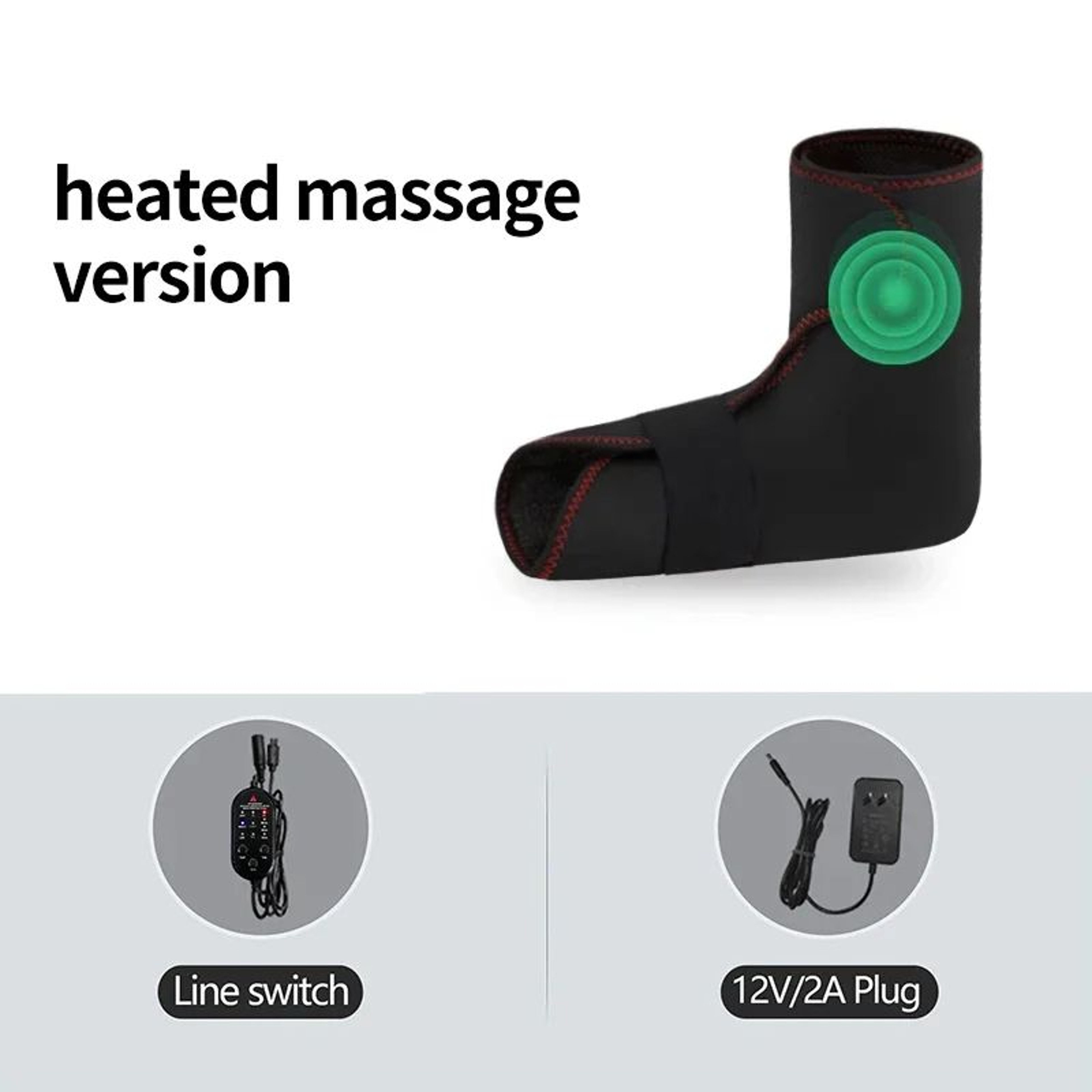 Electric Heated Foot Wrap With Vibration Massage  Adjustable Foot  Ankle Heating Pad For Heel Pain