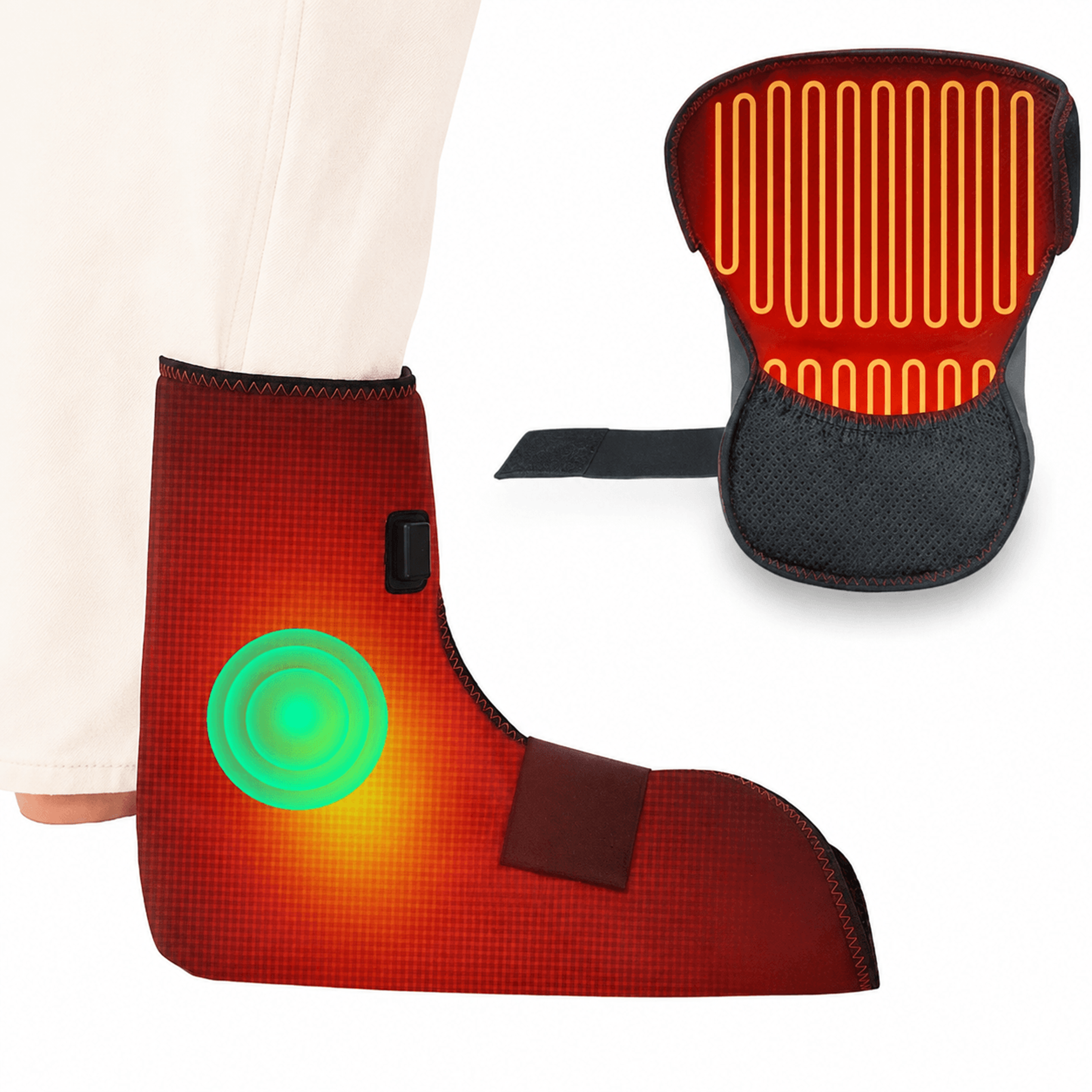 Electric Heated Foot Wrap With Vibration Massage  Adjustable Foot  Ankle Heating Pad For Heel Pain  0