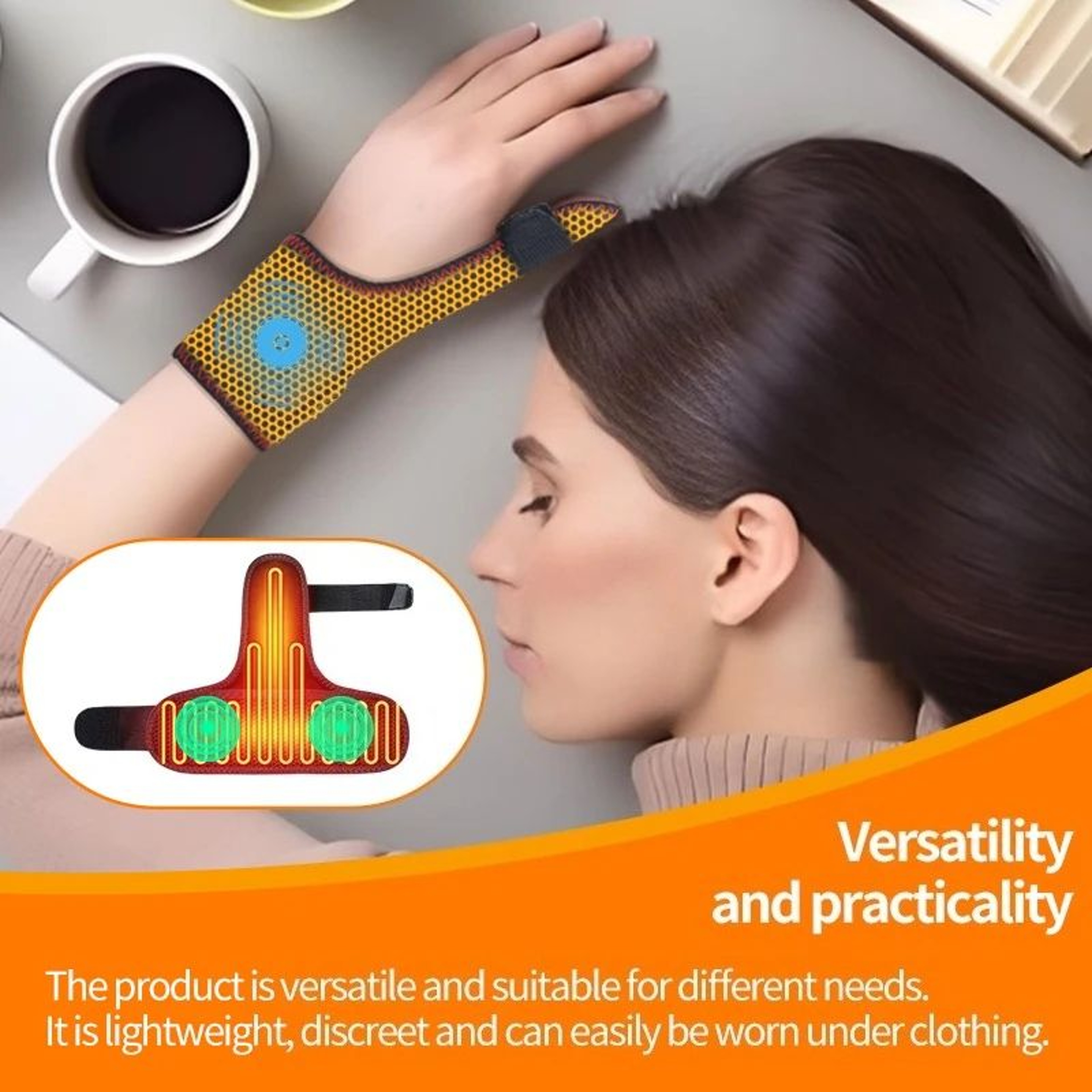 Electric Heated Thumb Wrist Support Brace With Massage Adjustable Wrist Stabilizer For Hand Pain Re