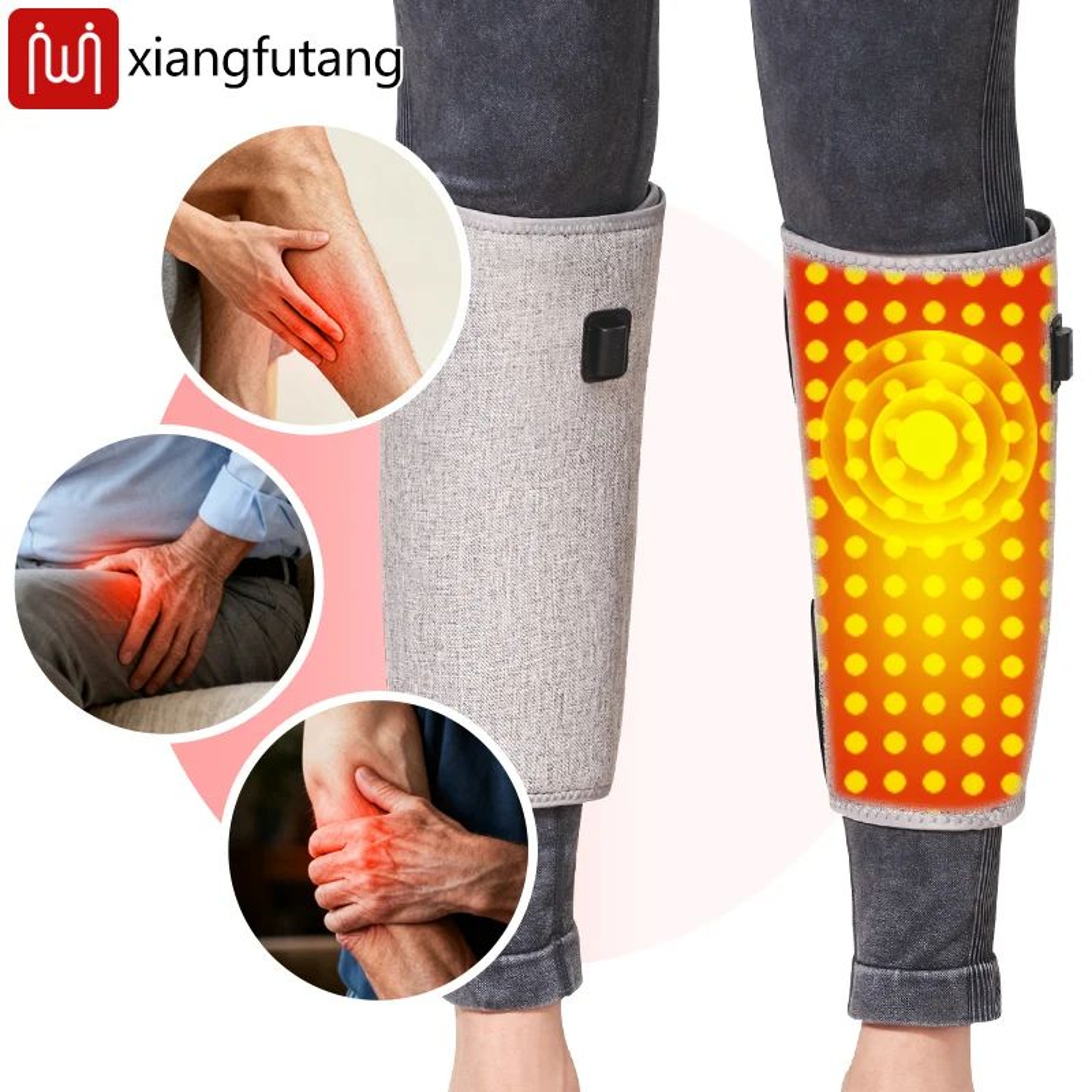 Red Light Heated Calf Massager With 3Level Vibration  Electric Leg Support Wrap For Muscle Relaxati