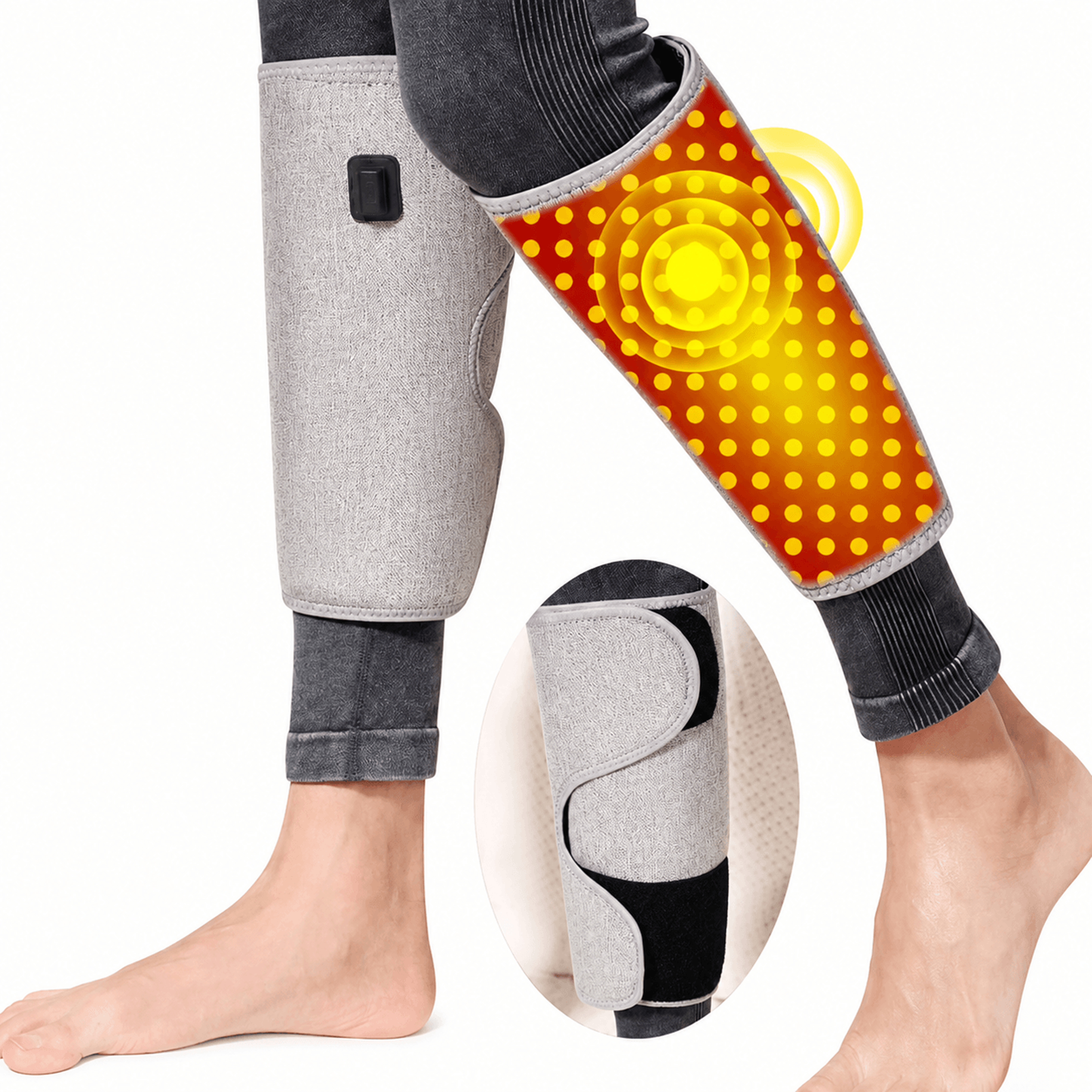 Red Light Heated Calf Massager With 3Level Vibration  Electric Leg Support Wrap For Muscle Relaxati 0