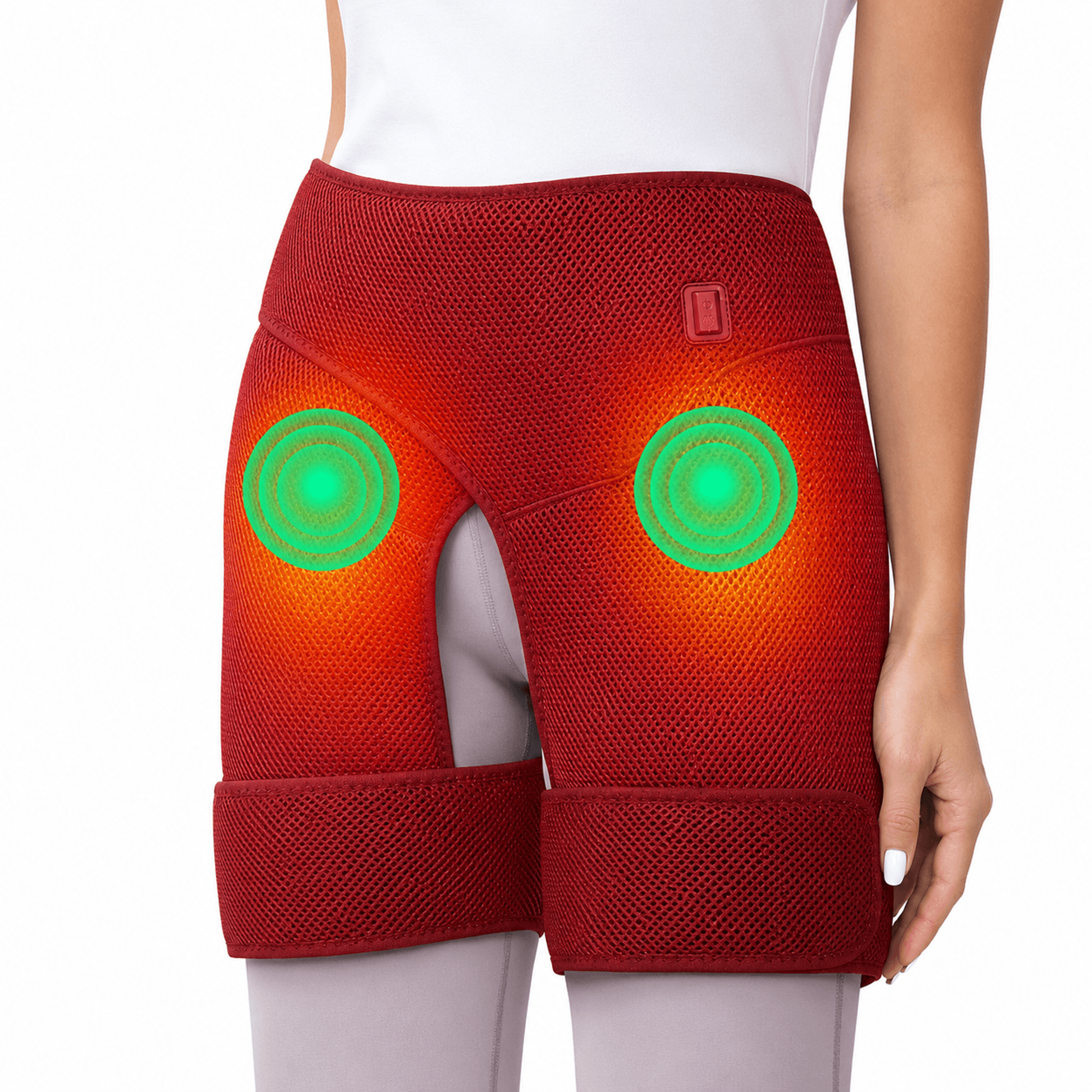 Electric Heated Dual Hip Support Pad With Vibration Massage  Adjustable Hip  Thigh Heating Wrap For 0