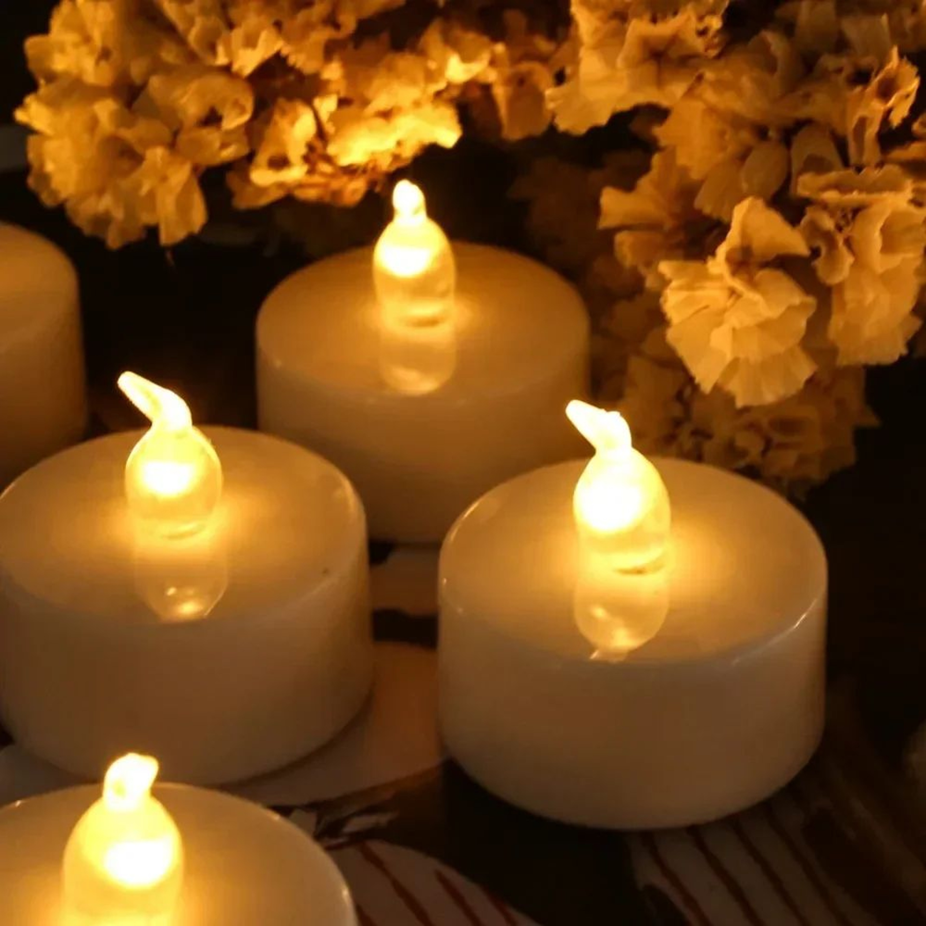 Flameless LED Tea Light Candles With Remote Control  Battery Operated Flickering Candles For Home W 2
