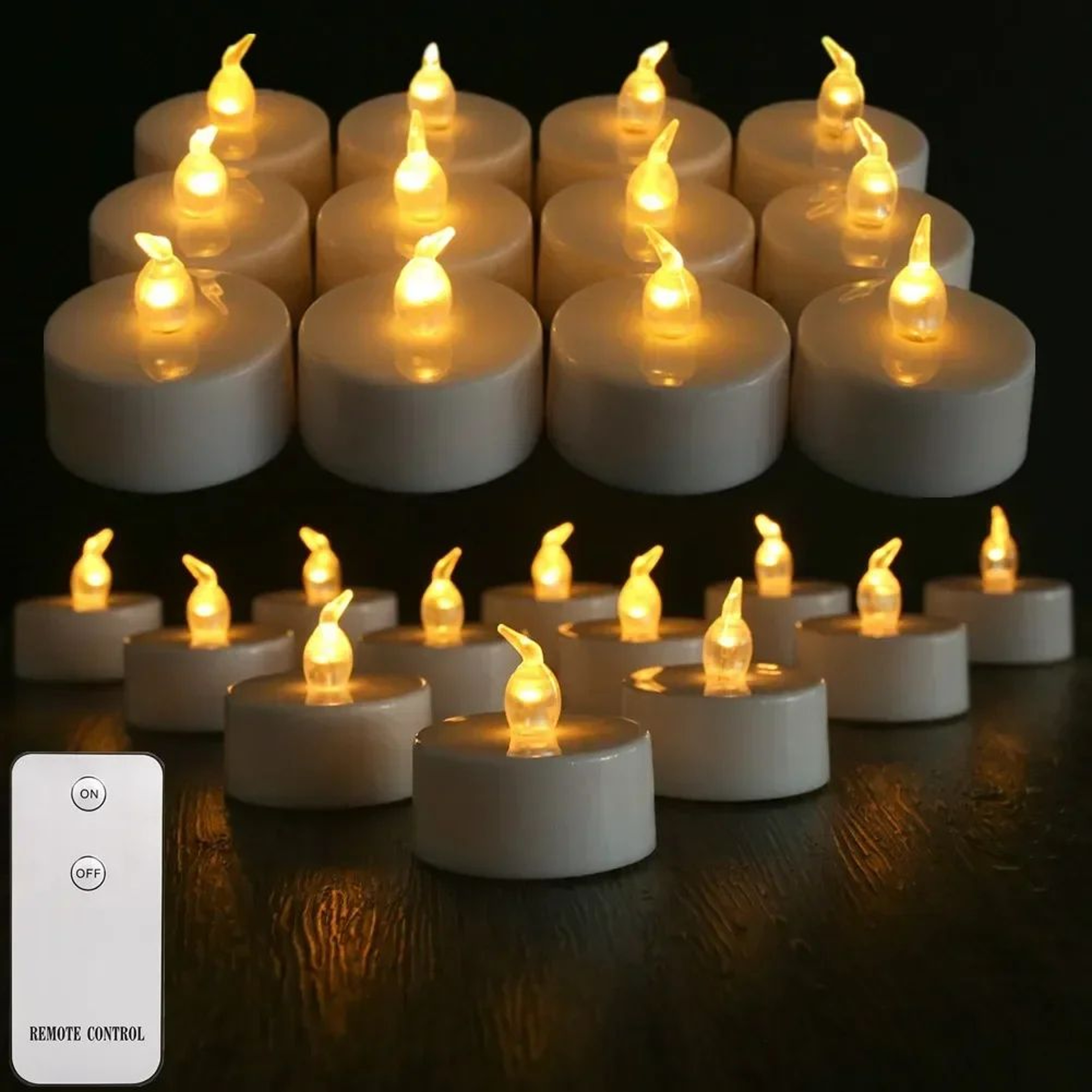 Flameless LED Tea Light Candles With Remote Control  Battery Operated Flickering Candles For Home W 8