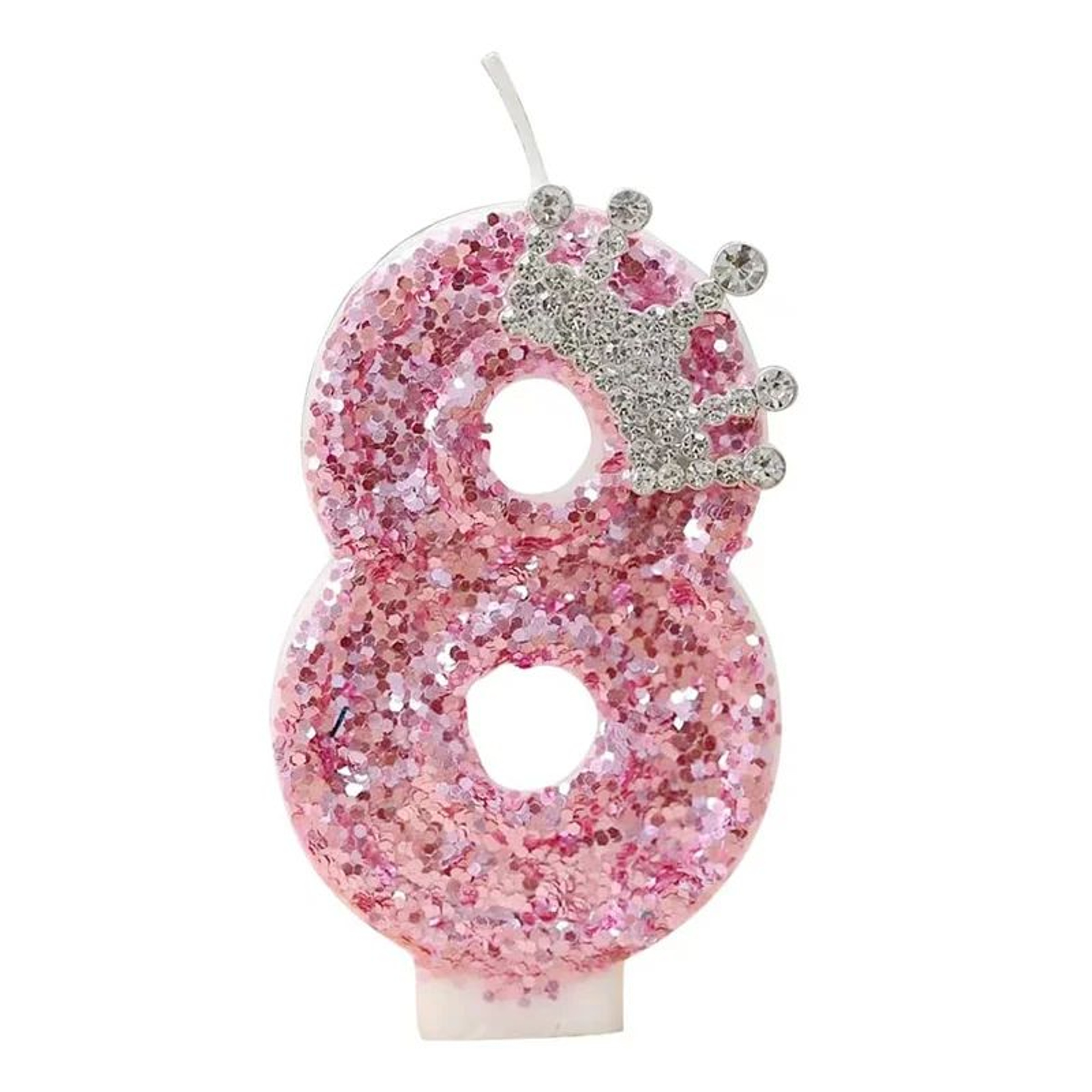 Pink Princess Crown Number Birthday Cake Candle  Creative Glitter Numeral Candle Party Cake Decorat 14