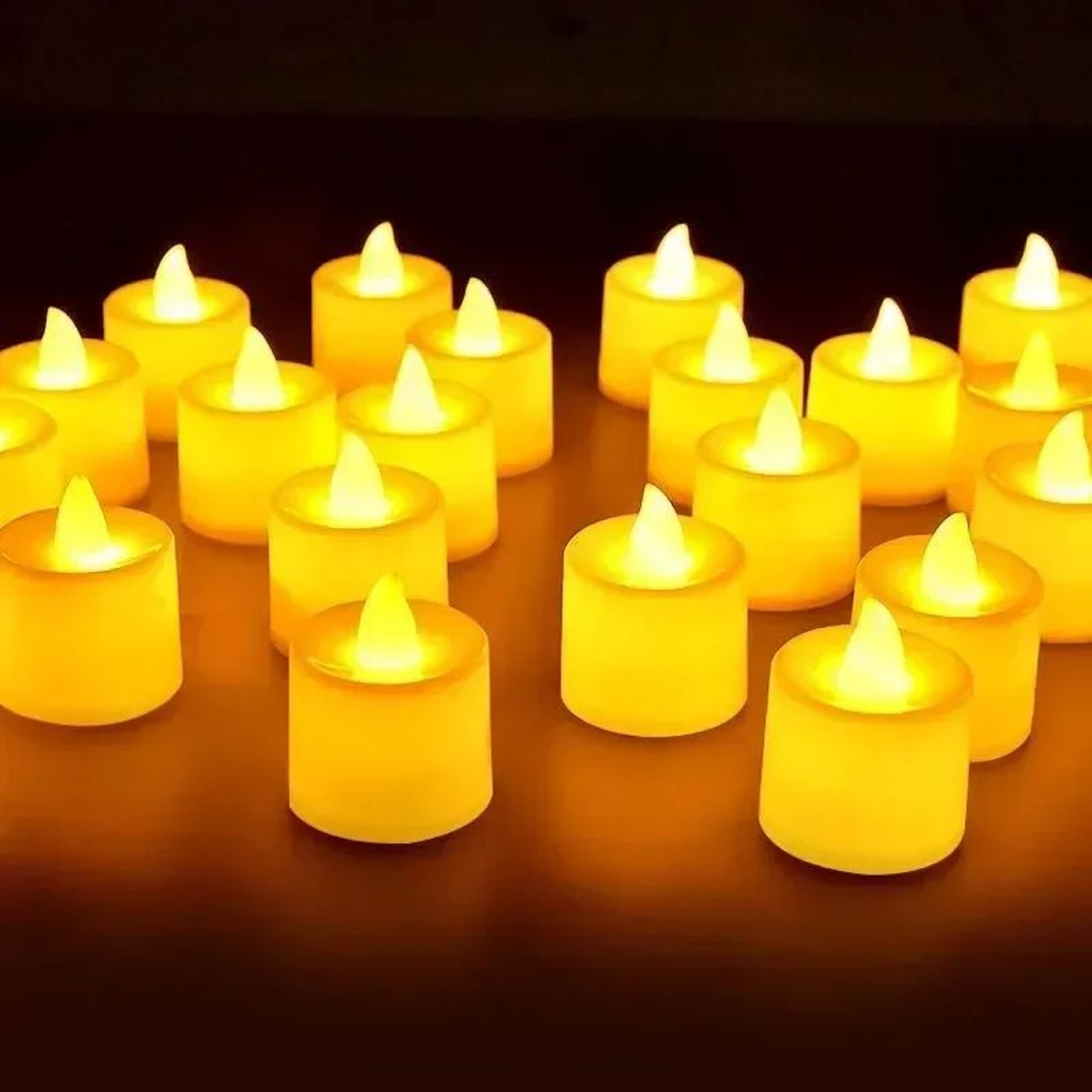 Battery Powered Flameless LED Tea Light Candles With Warm White Glow  Safe Decorative Candle Lights 4