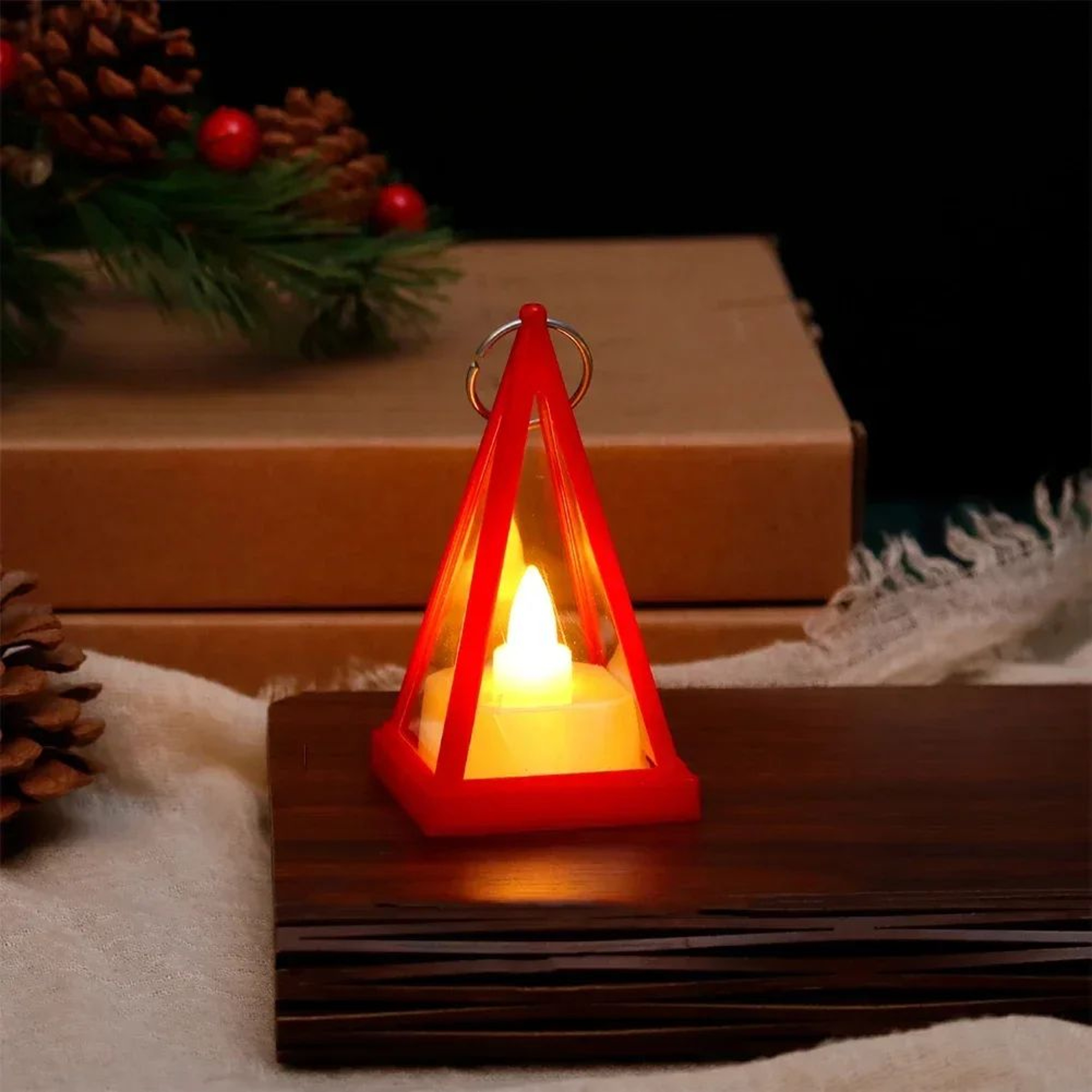 Triangle LED Candle Lantern Night Light  Battery Operated Flameless Hanging Decorative Lamp For Hom 3