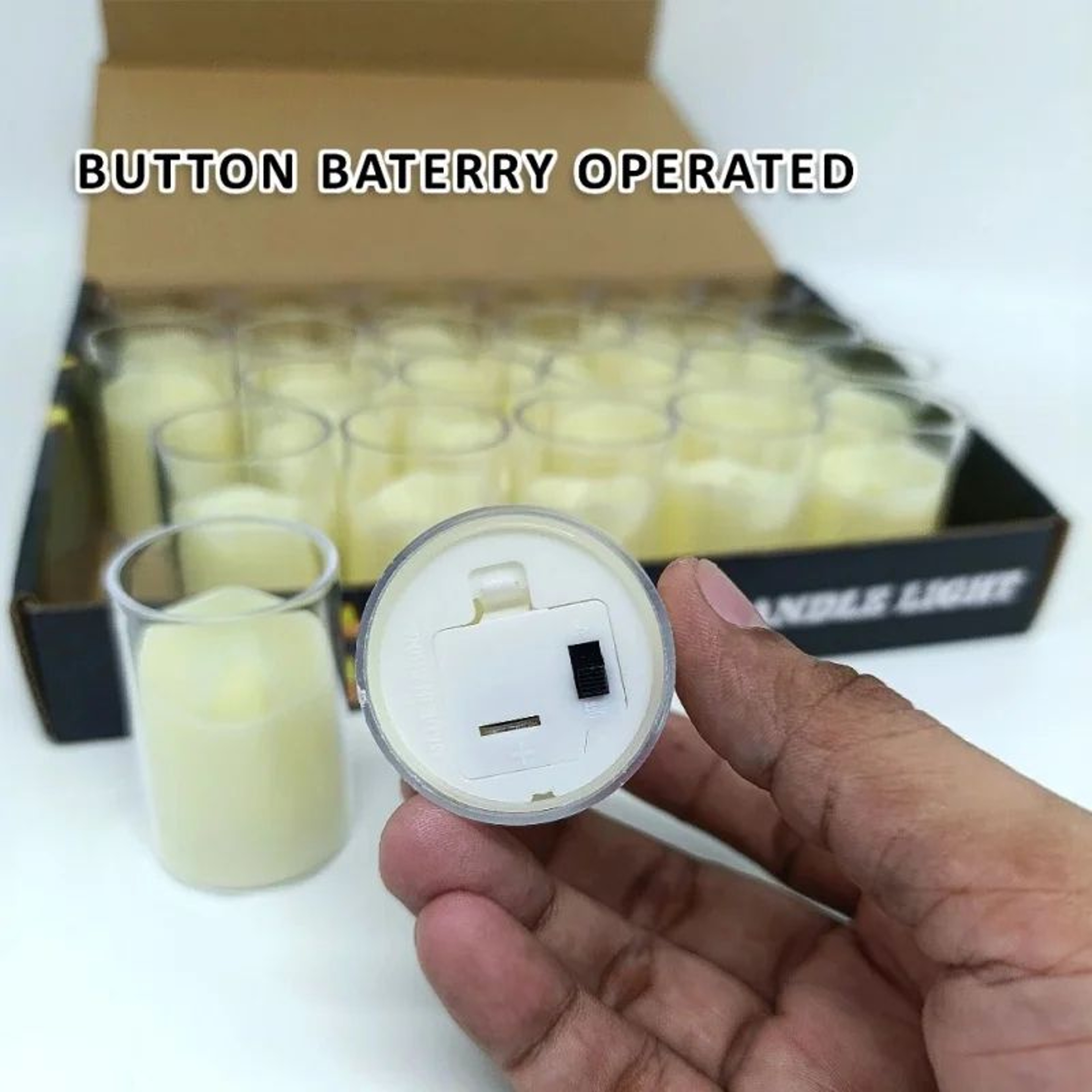 Flameless LED Tealight Candles With Clear Holders  Battery Operated Decorative Flickering LED Candl 2