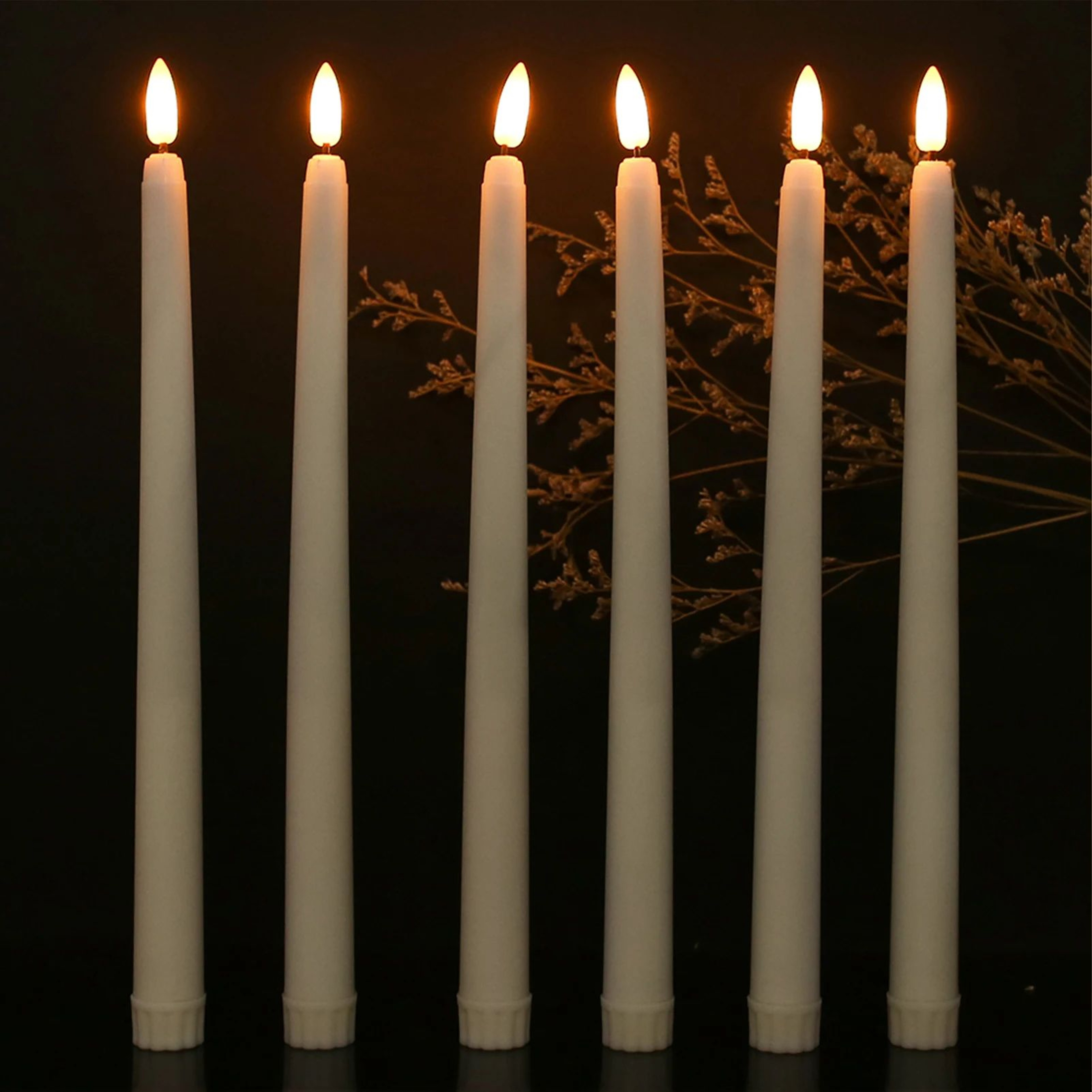 Flameless LED Taper Candles With Remote  Timer  Battery Operated Flickering Candles For Home Weddin 1