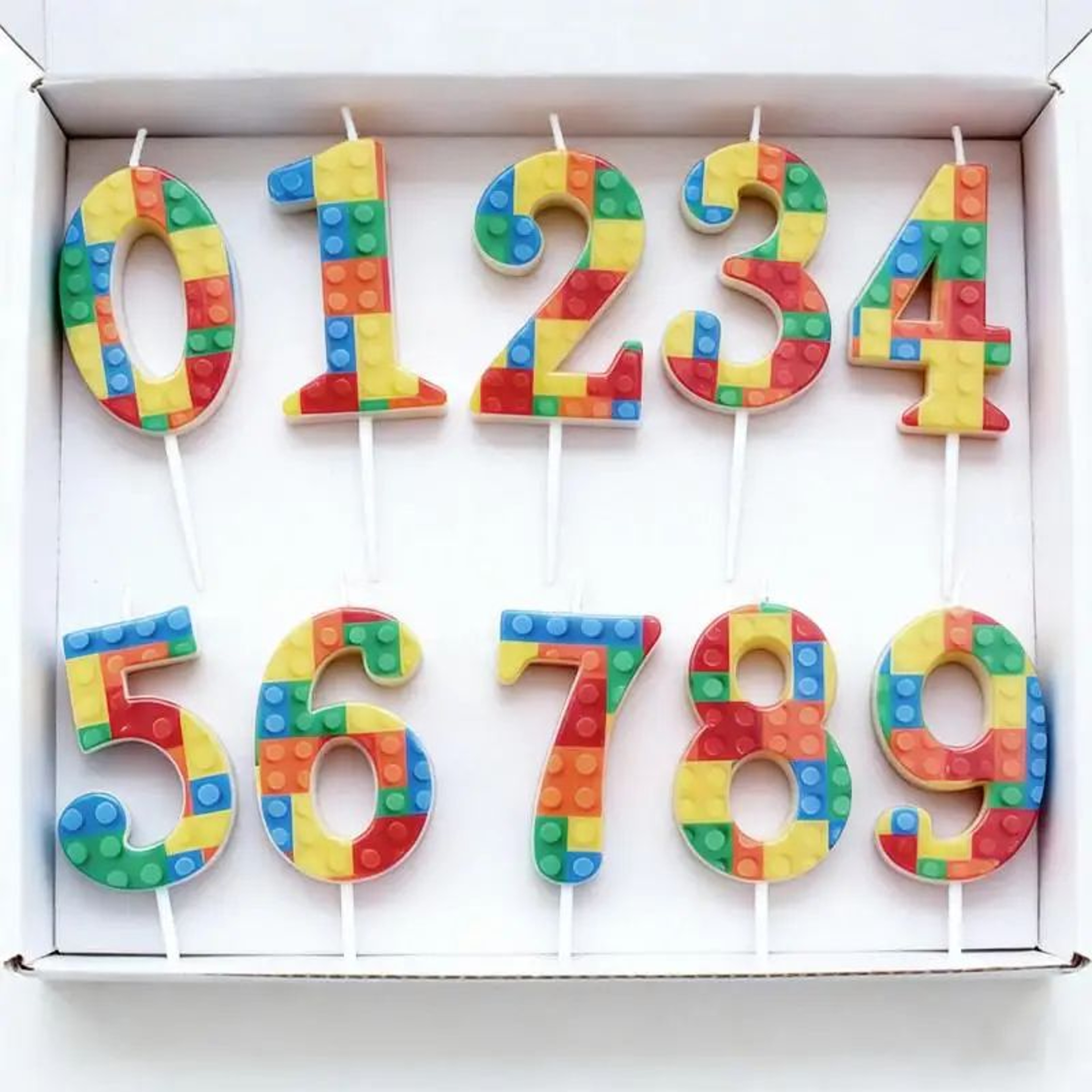 Building Block Number Birthday Candle 09  Colorful Cartoon Cake Decoration For Kids Birthday Partie 0