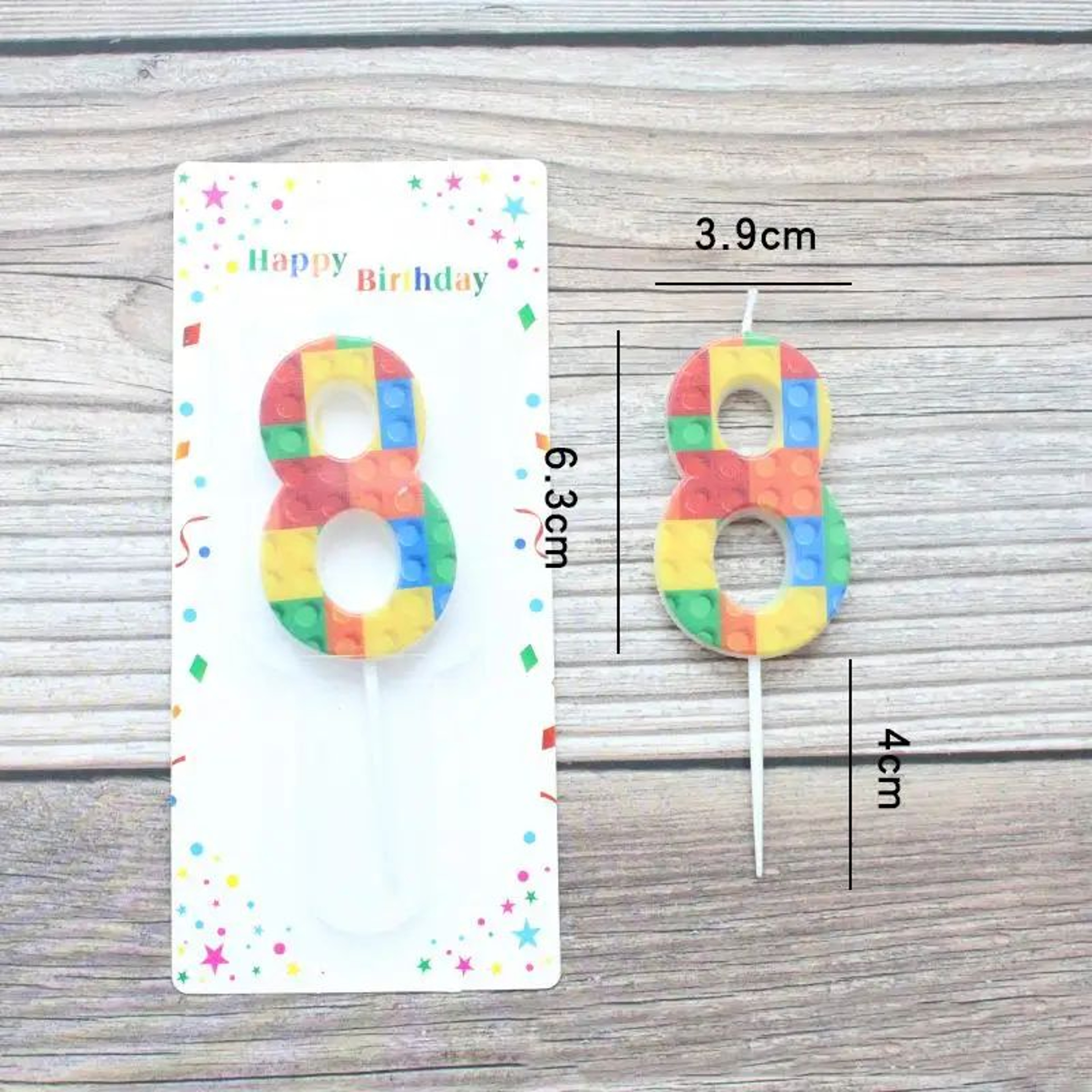 Building Block Number Birthday Candle 09  Colorful Cartoon Cake Decoration For Kids Birthday Partie 14