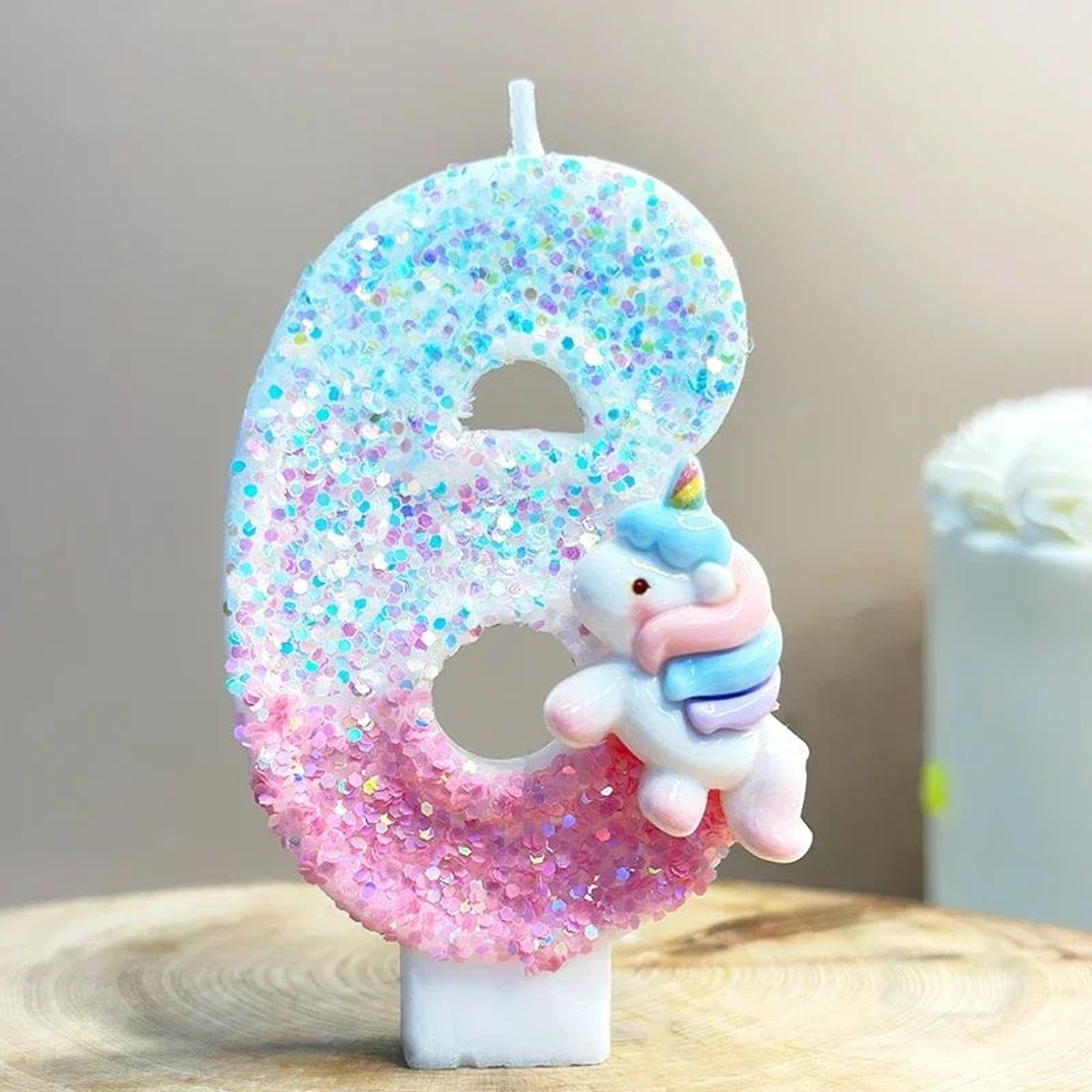Unicorn Number Birthday Cake Candles 09  Pink Blue Cartoon Cake Topper Candle For Birthday Party De 12