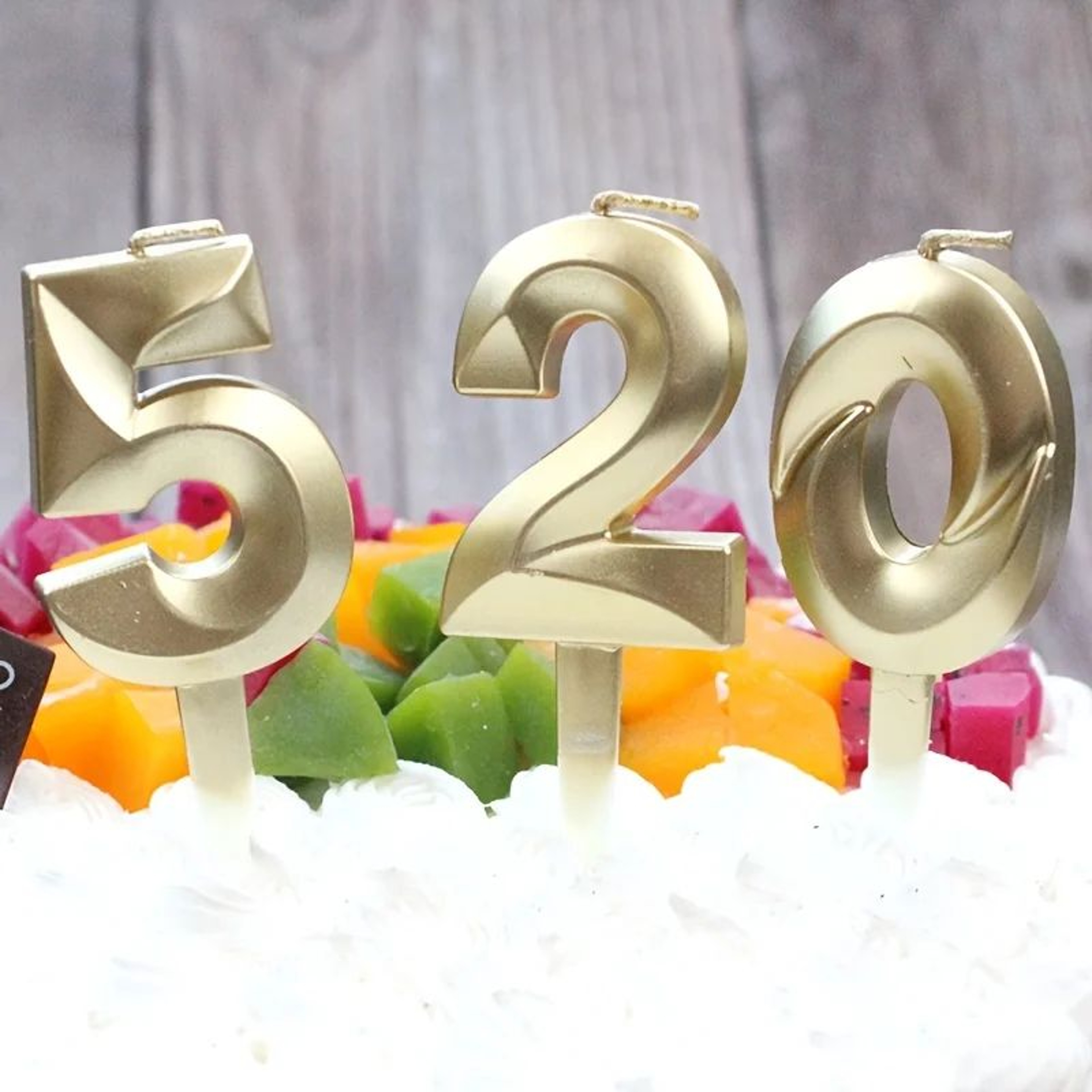 Creative Gold Diamond Number Birthday Candle  Large 3D Anniversary Cake Topper For Party  Celebrati 5