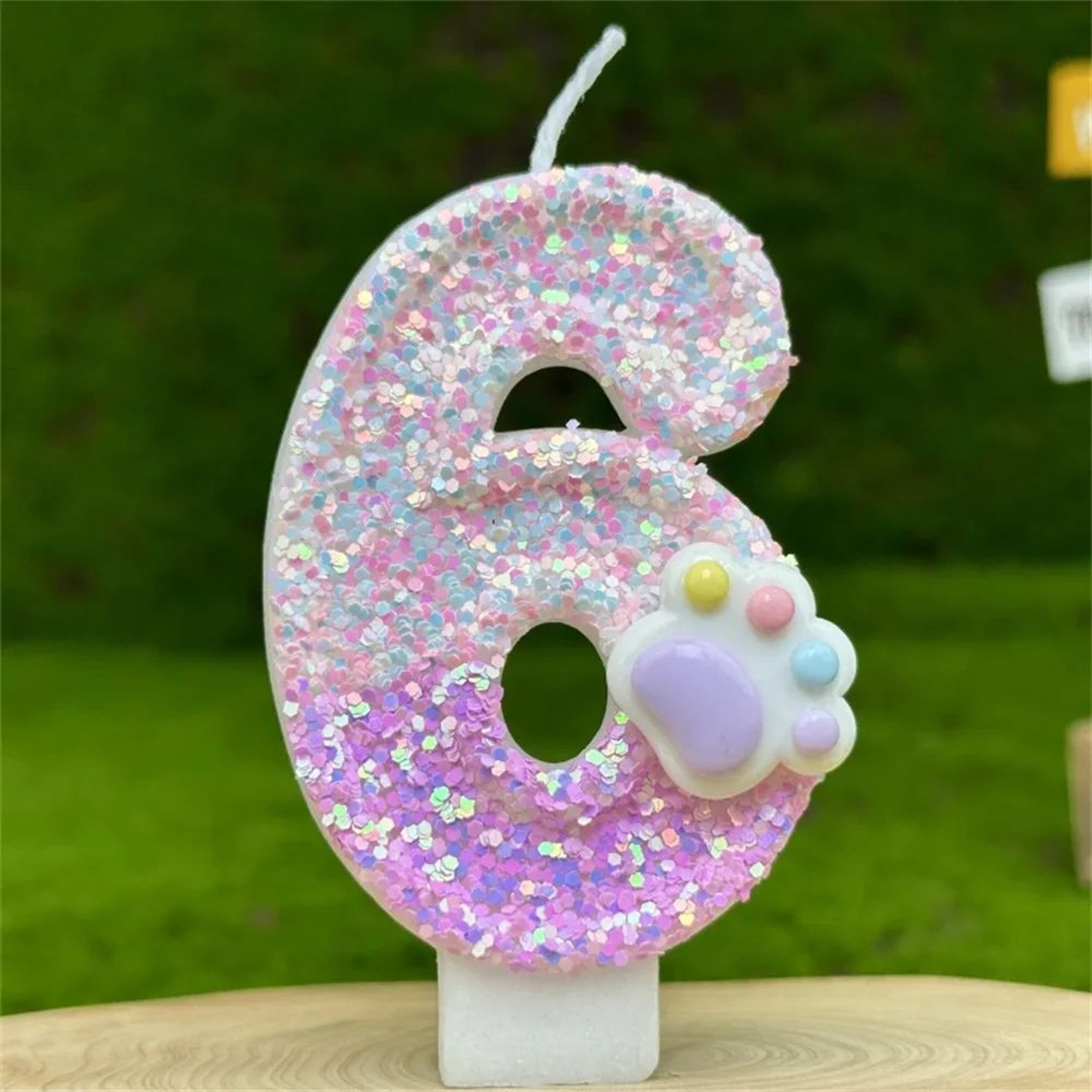 3D Glitter Pink Claw Number Birthday Candle  Number Cake Topper For Birthday Party Cake Decorations 3