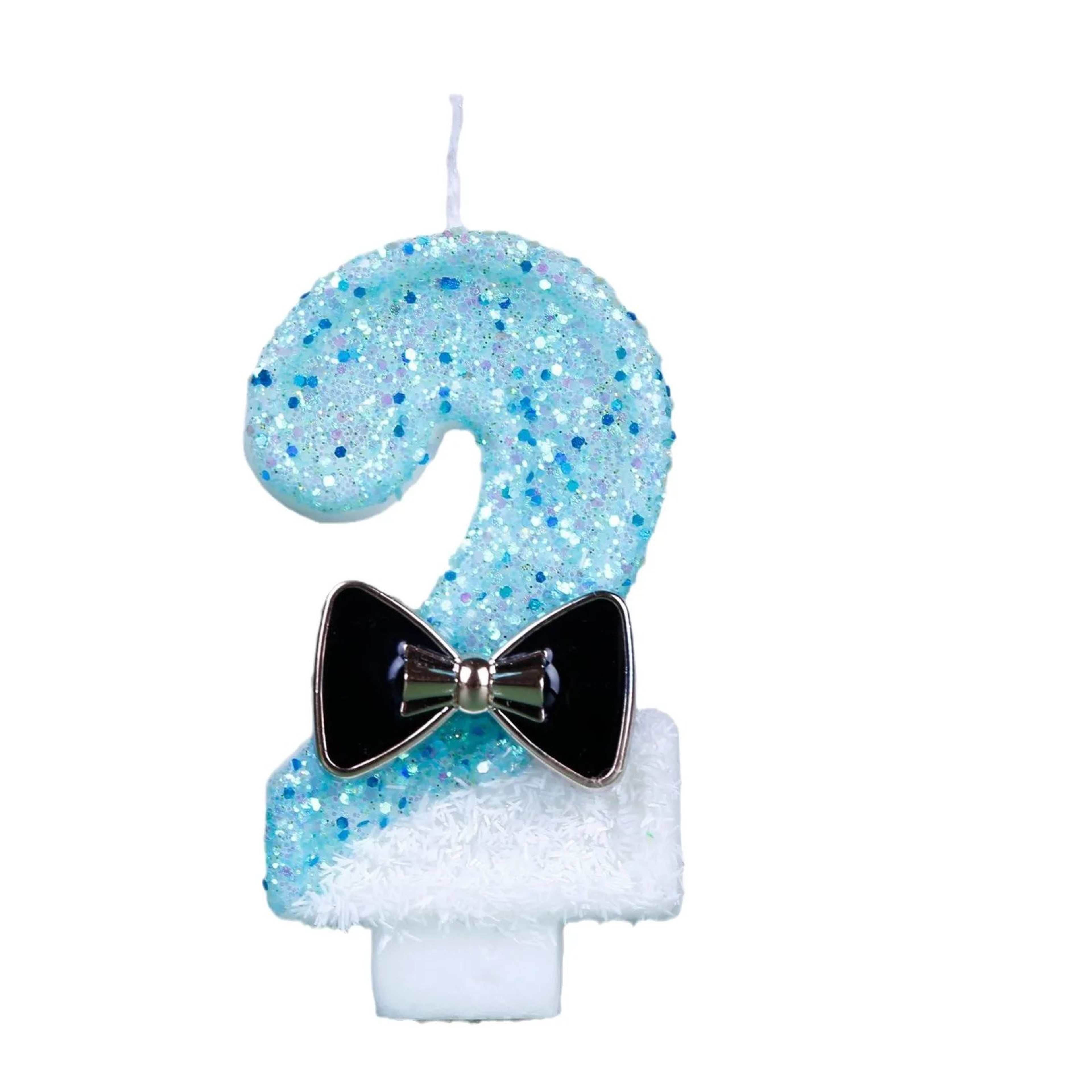 Black Tie Number Birthday Candle  Elegant Digital Cake Topper For Birthday Party Cake Decorations 4