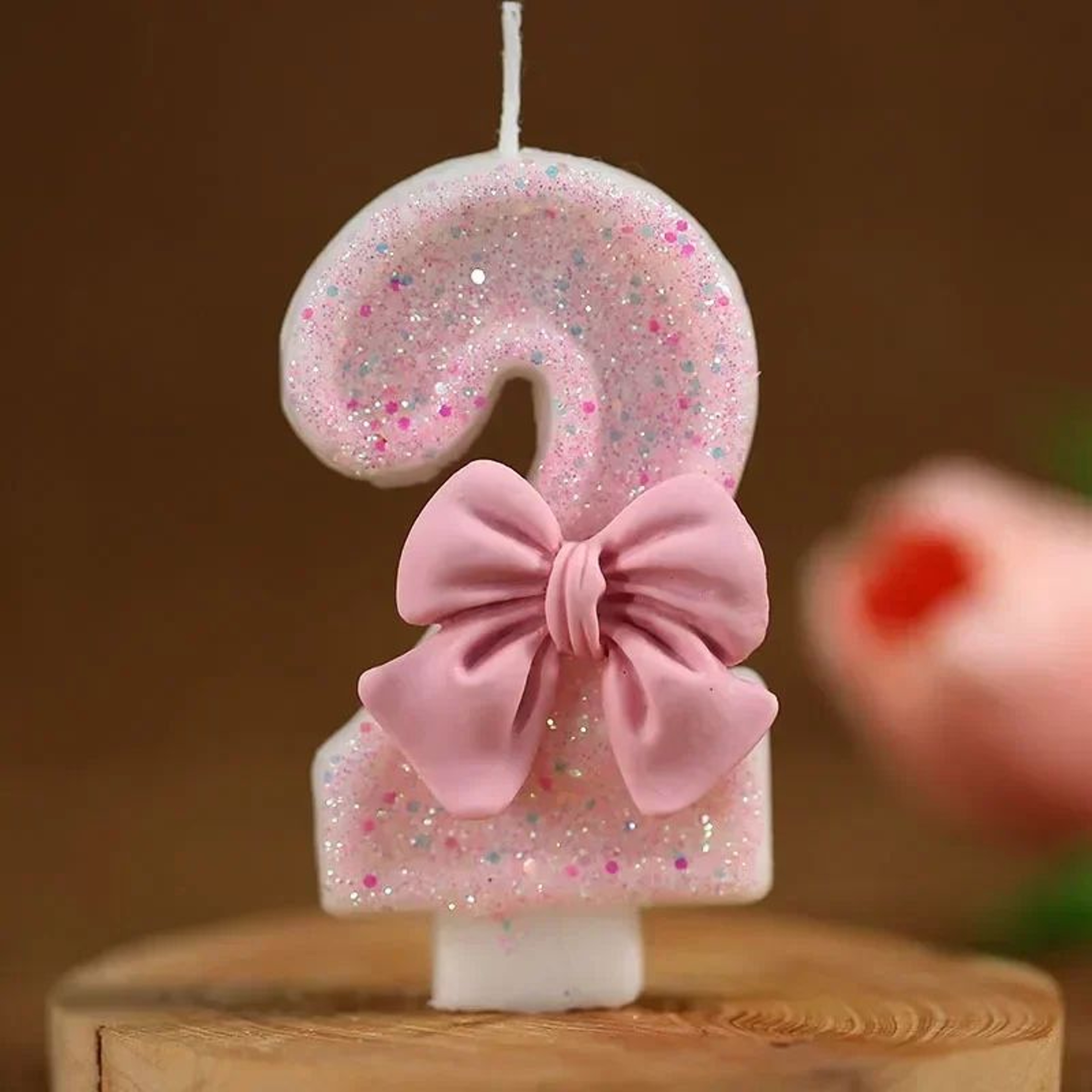 Pink Princess Crown Number Birthday Candle 09  3D Cake Topper For Girls Birthday Party Decorations 8