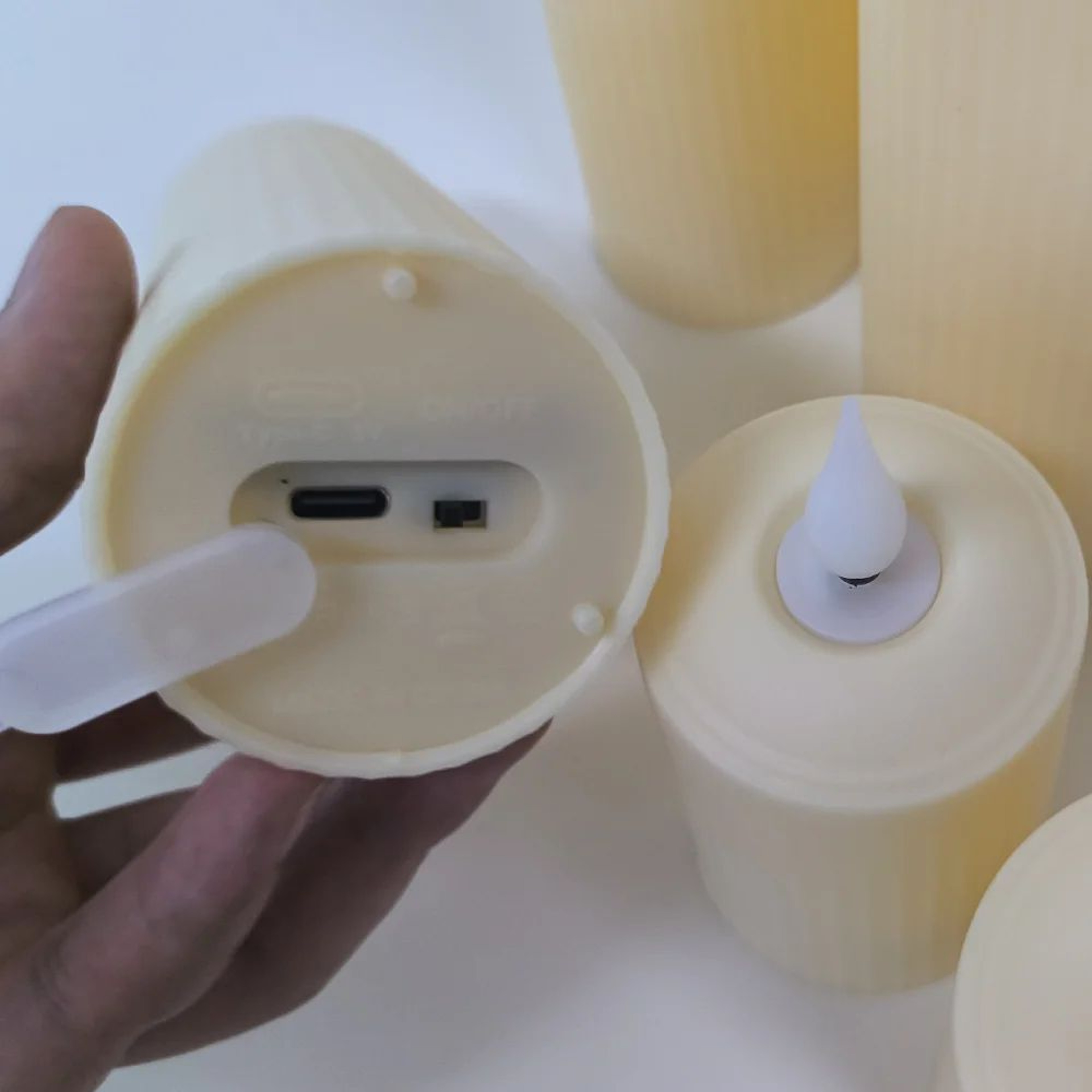 Rechargeable Waterproof LED Flameless Candle Set With Remote  USB Rechargeable Warm White Decorativ