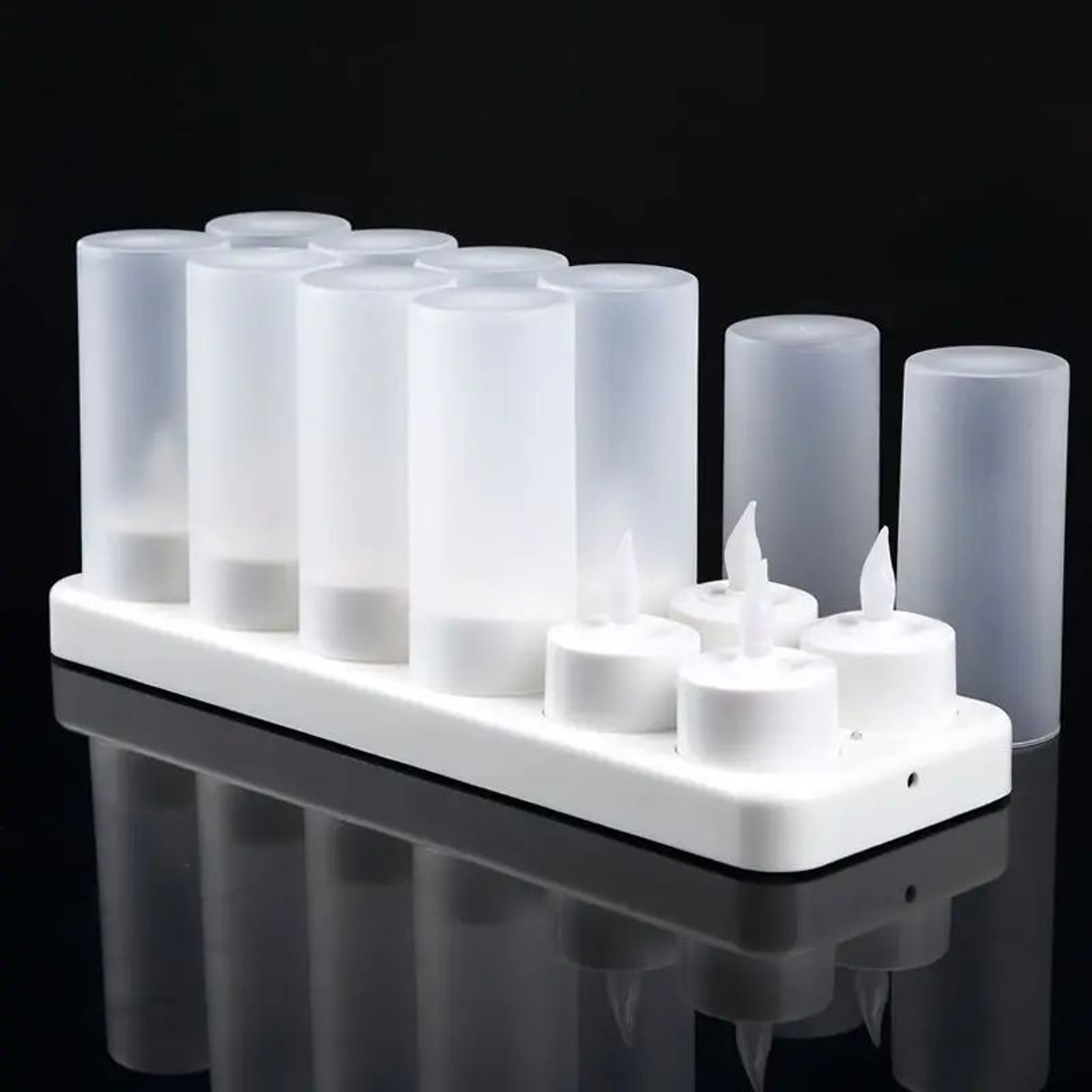 12pcs Rechargeable Flameless LED Tea Light Candles With Charging Dock  Flickering BatteryFree Decor 3
