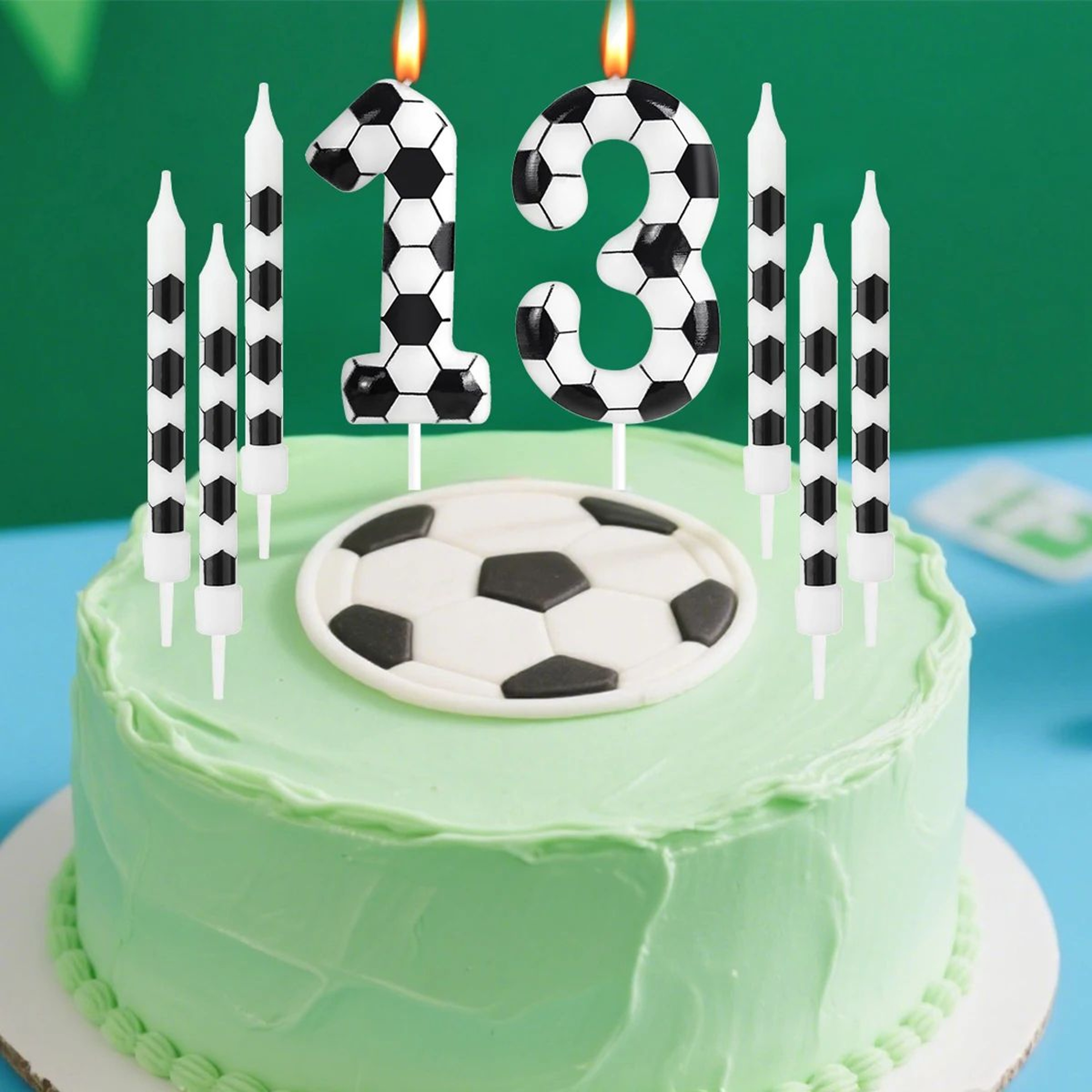 Soccer Number Birthday Candle 021  Paraffin Wax Cake Topper For Kids Adults Birthday  Anniversary P 1