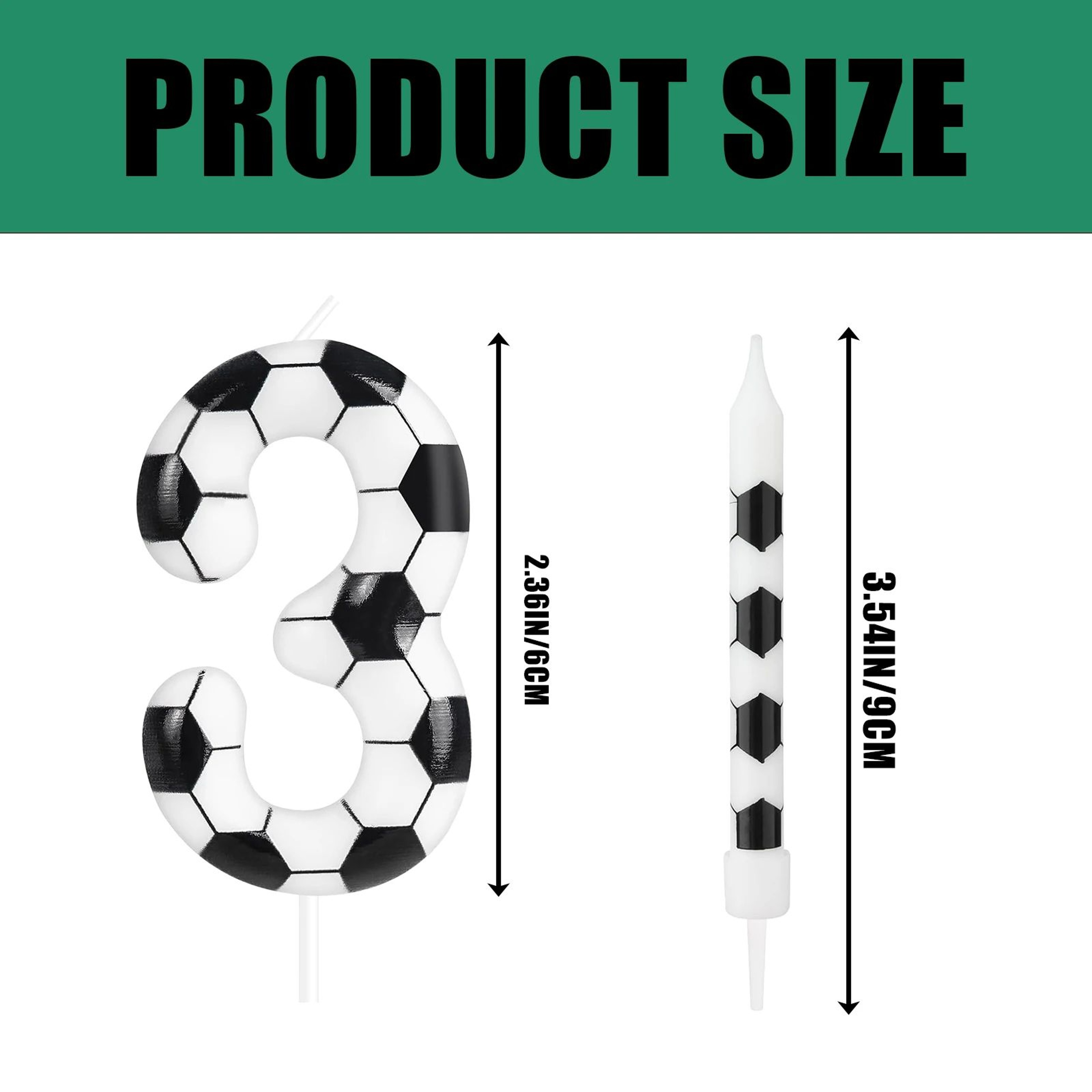 Soccer Number Birthday Candle 021  Paraffin Wax Cake Topper For Kids Adults Birthday  Anniversary P 5