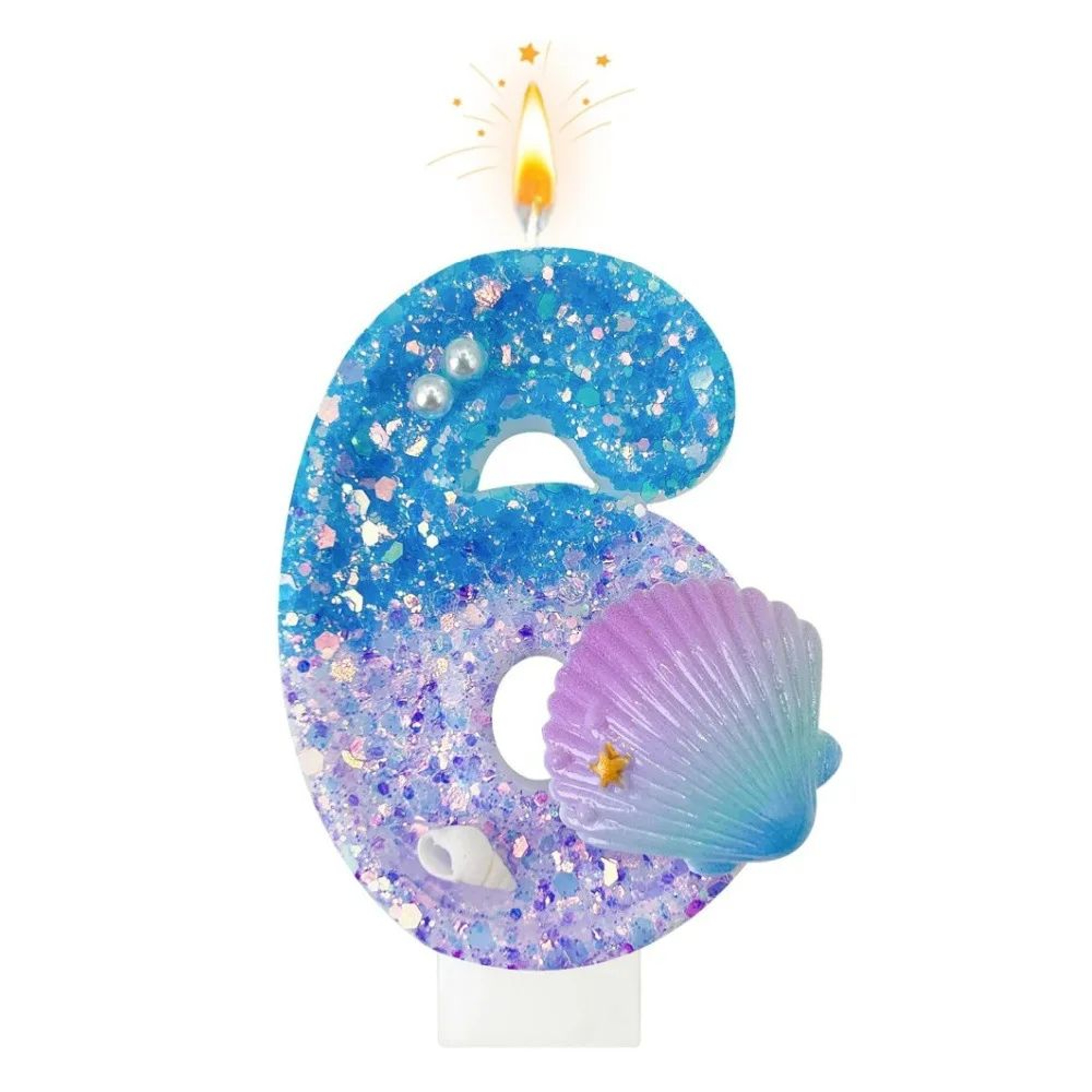 Ocean Shell Number Birthday Candle  Handmade Paraffin Wax Cake Topper For Birthday  Celebration Dec 12