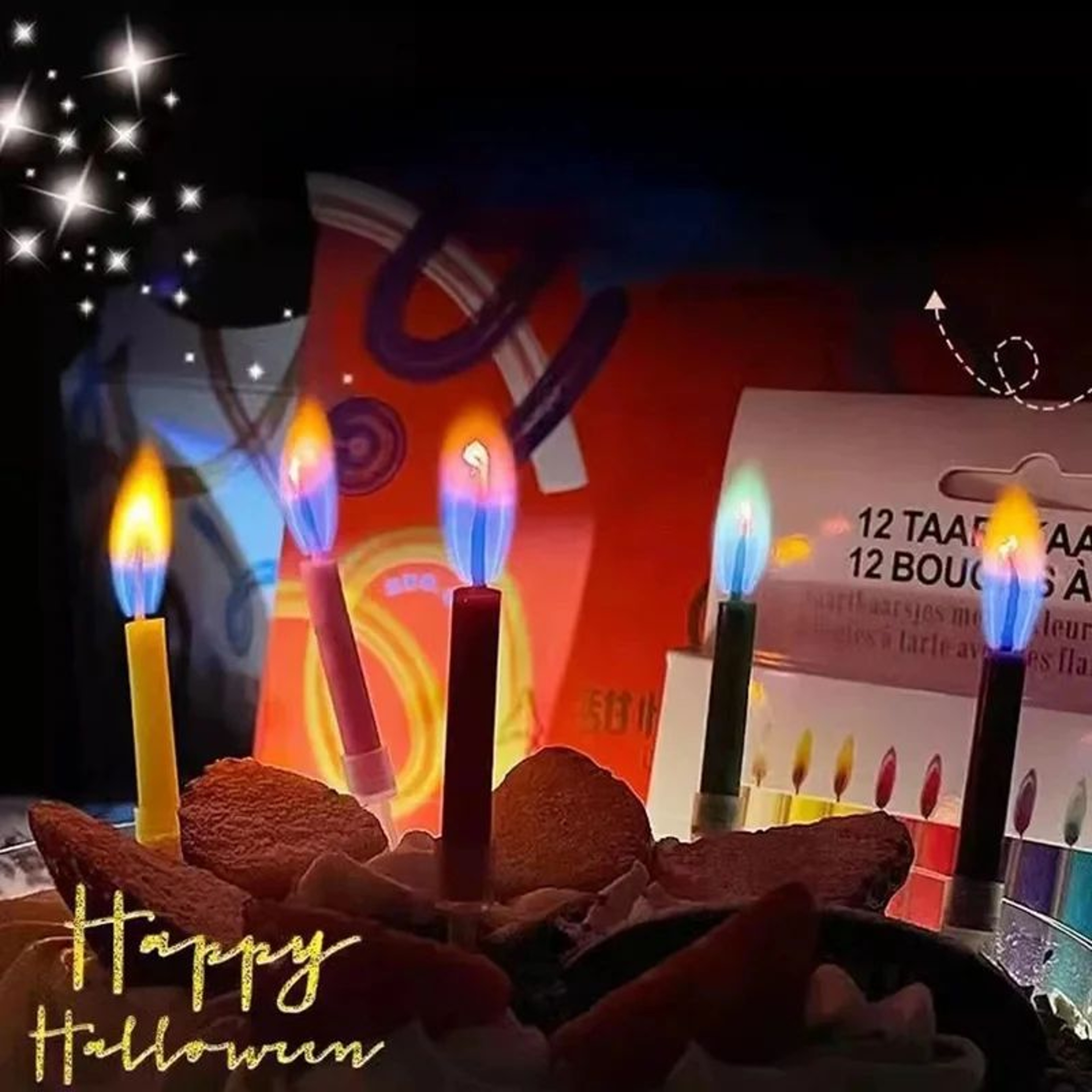 Rainbow Color Flame Birthday Candles  Colorful Cake Decoration Candles For Parties Weddings  DIY Ba 3