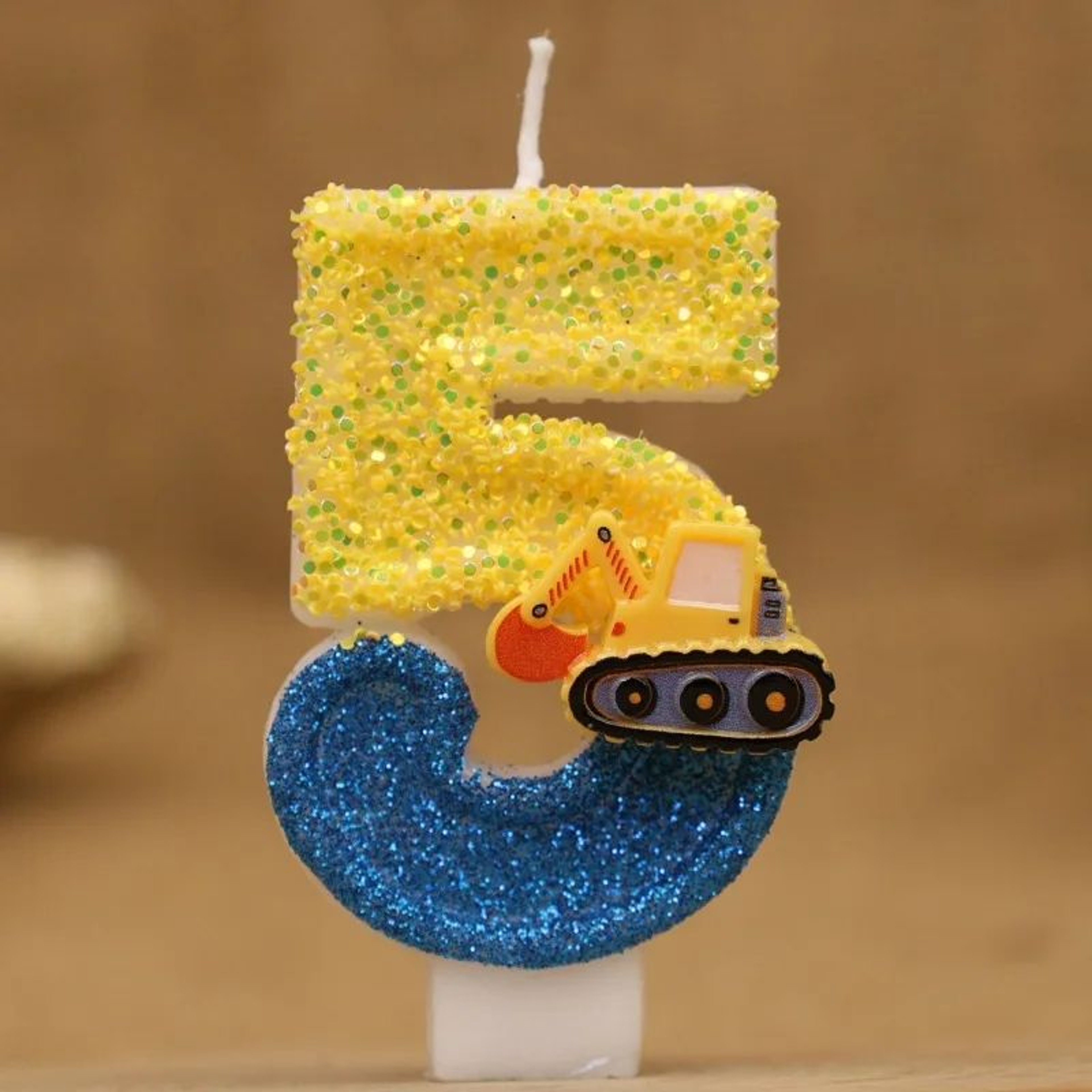 09 Engineering Vehicle Number Birthday Candle  Cute Excavator Construction Cake Topper For Boys Bir 11