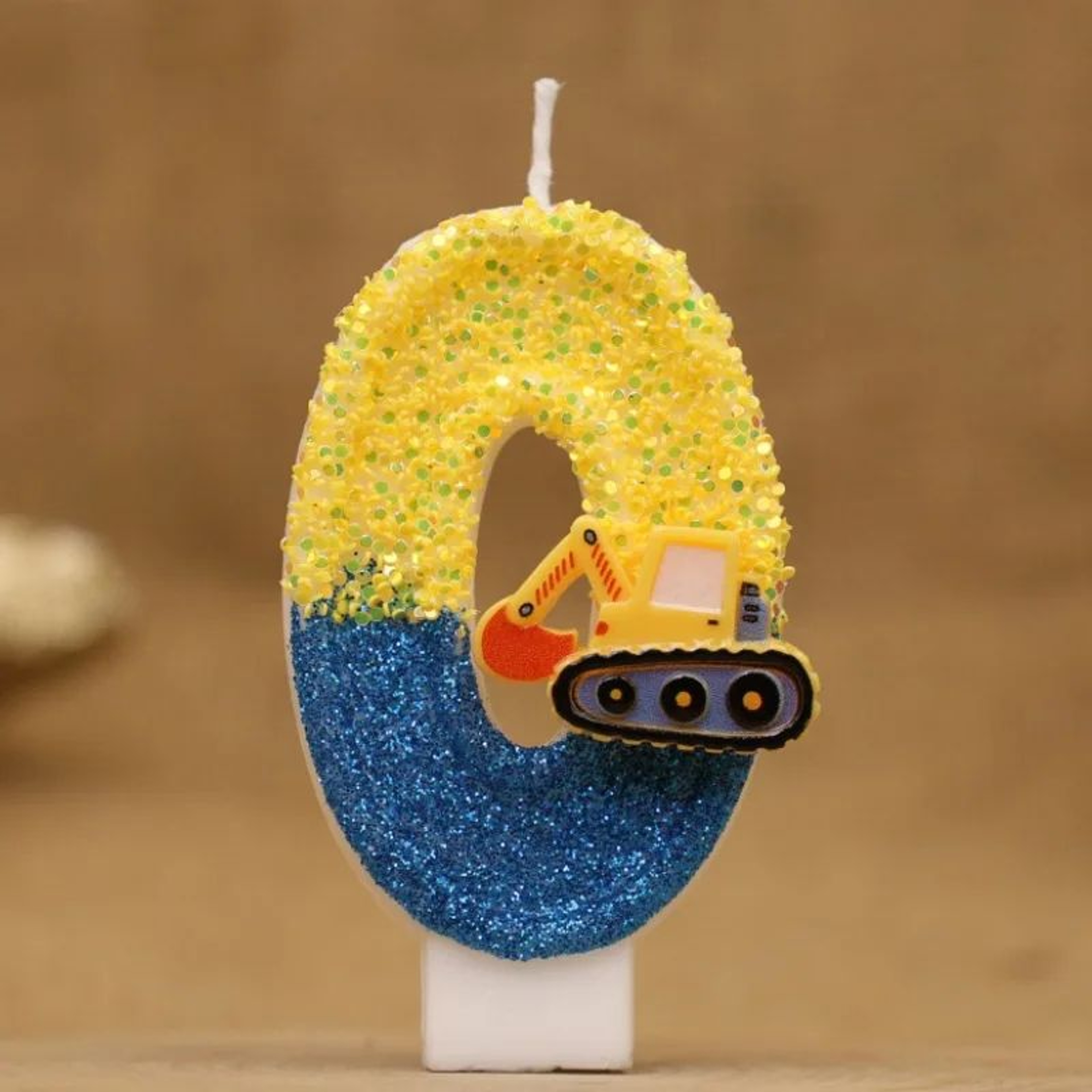 09 Engineering Vehicle Number Birthday Candle  Cute Excavator Construction Cake Topper For Boys Bir 6