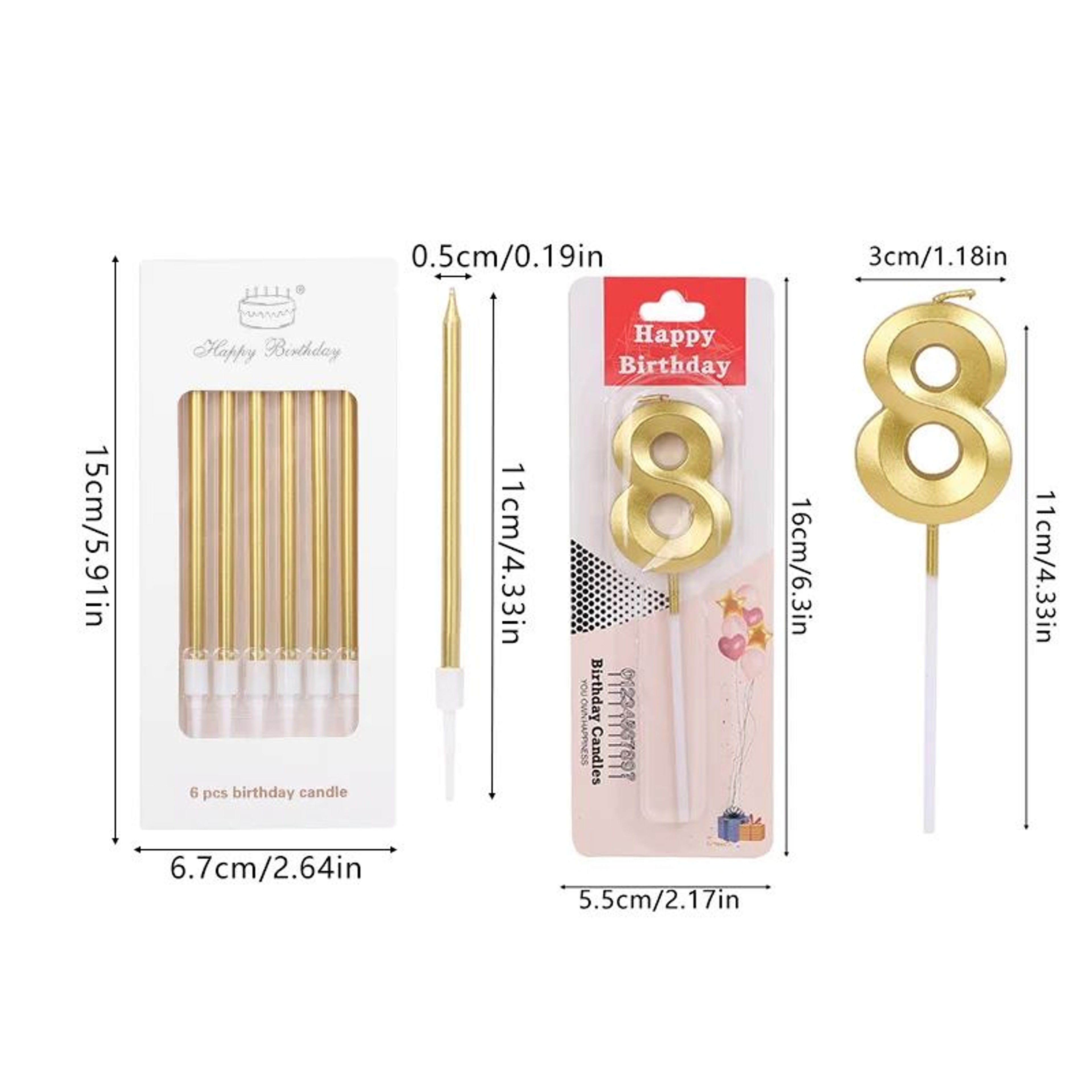 17pcs Golden Number Birthday Candles  Metallic Digital Cake Toppers For Birthday Wedding  Celebrati 15