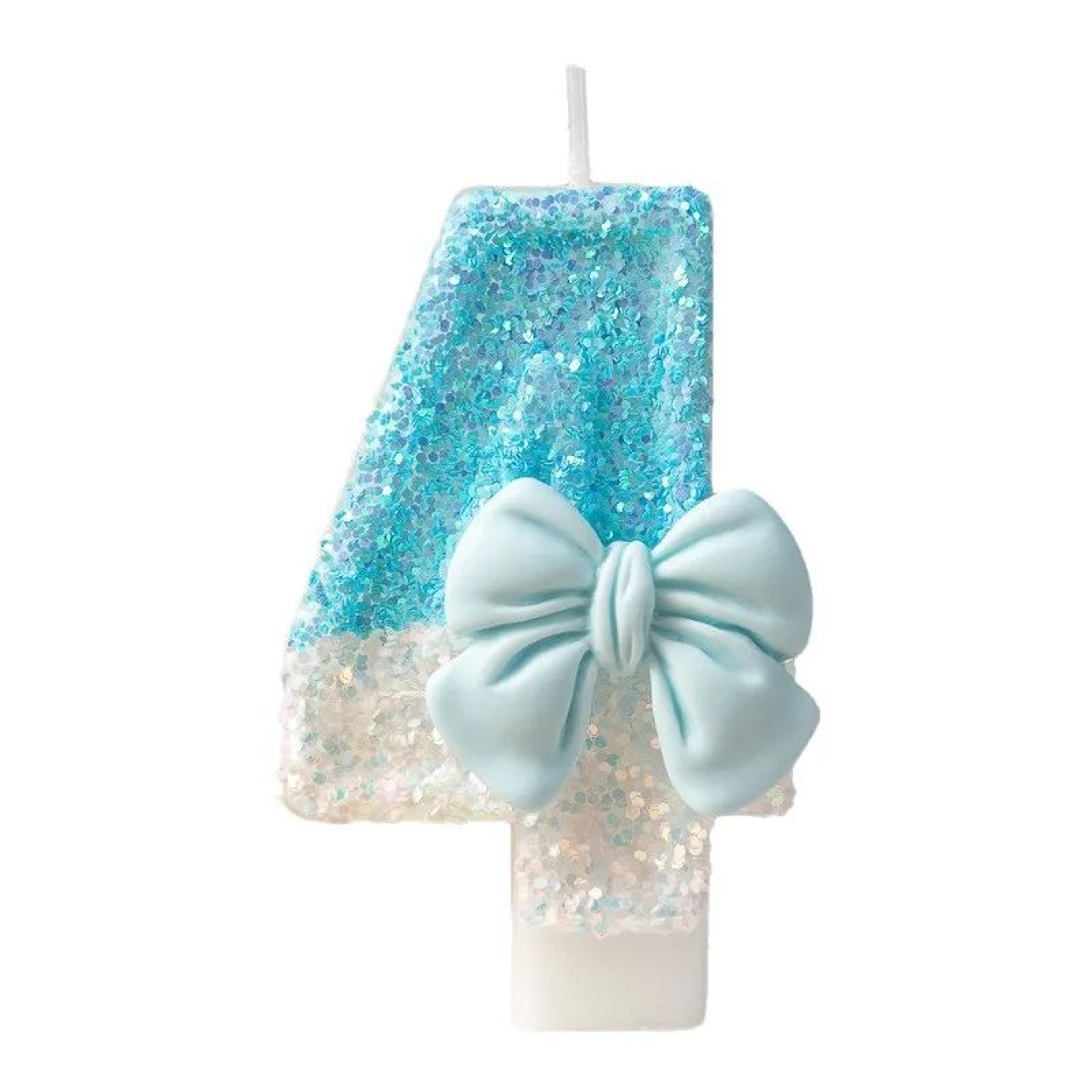 Blue Bow Number Birthday Candle  Cute Cake Topper For Kids Birthday Baby Shower  Party Decorations 4