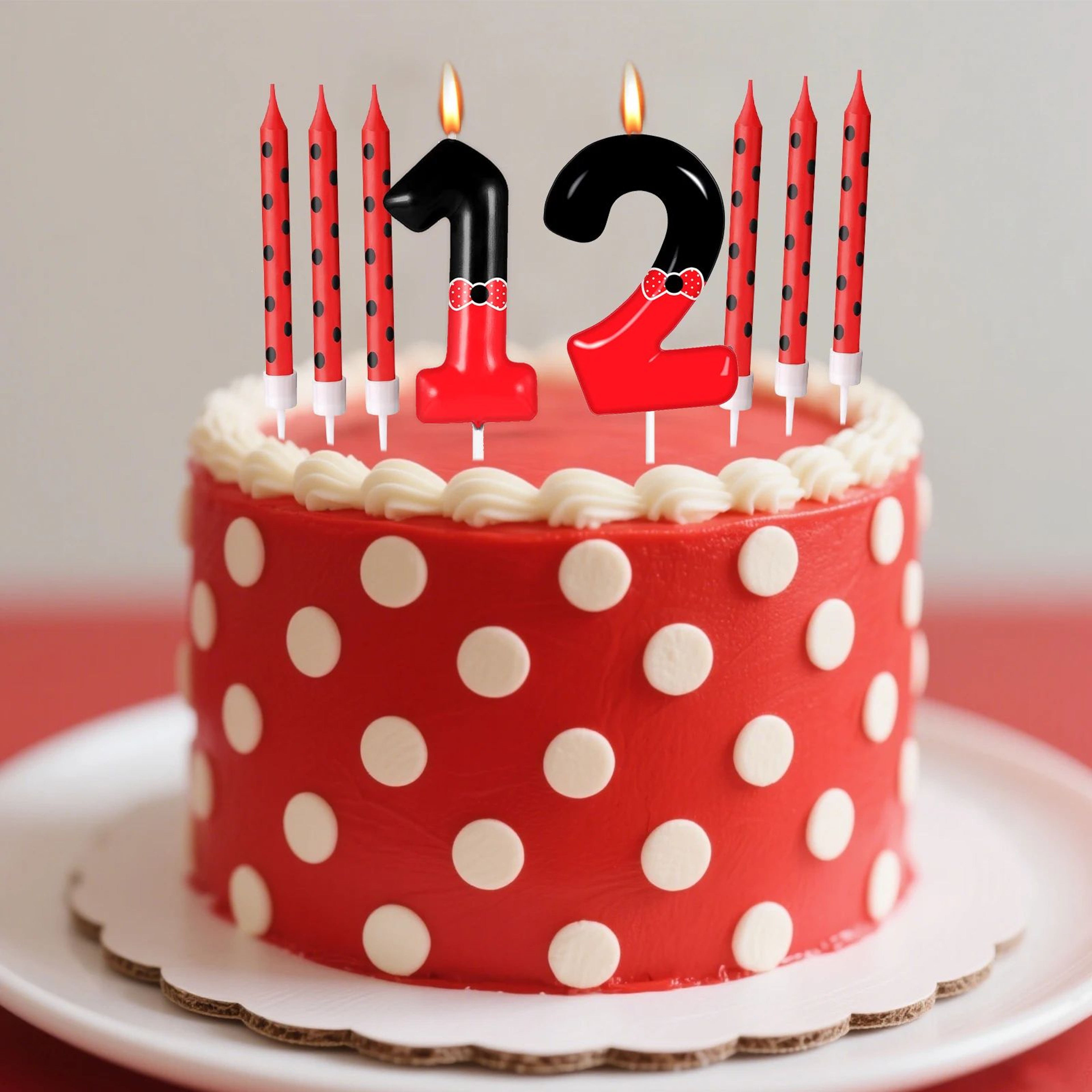 7pcs Black  Red Mouse Number Birthday Candles  Cartoon Cake Decorations For Boys  Girls Birthday Pa 2