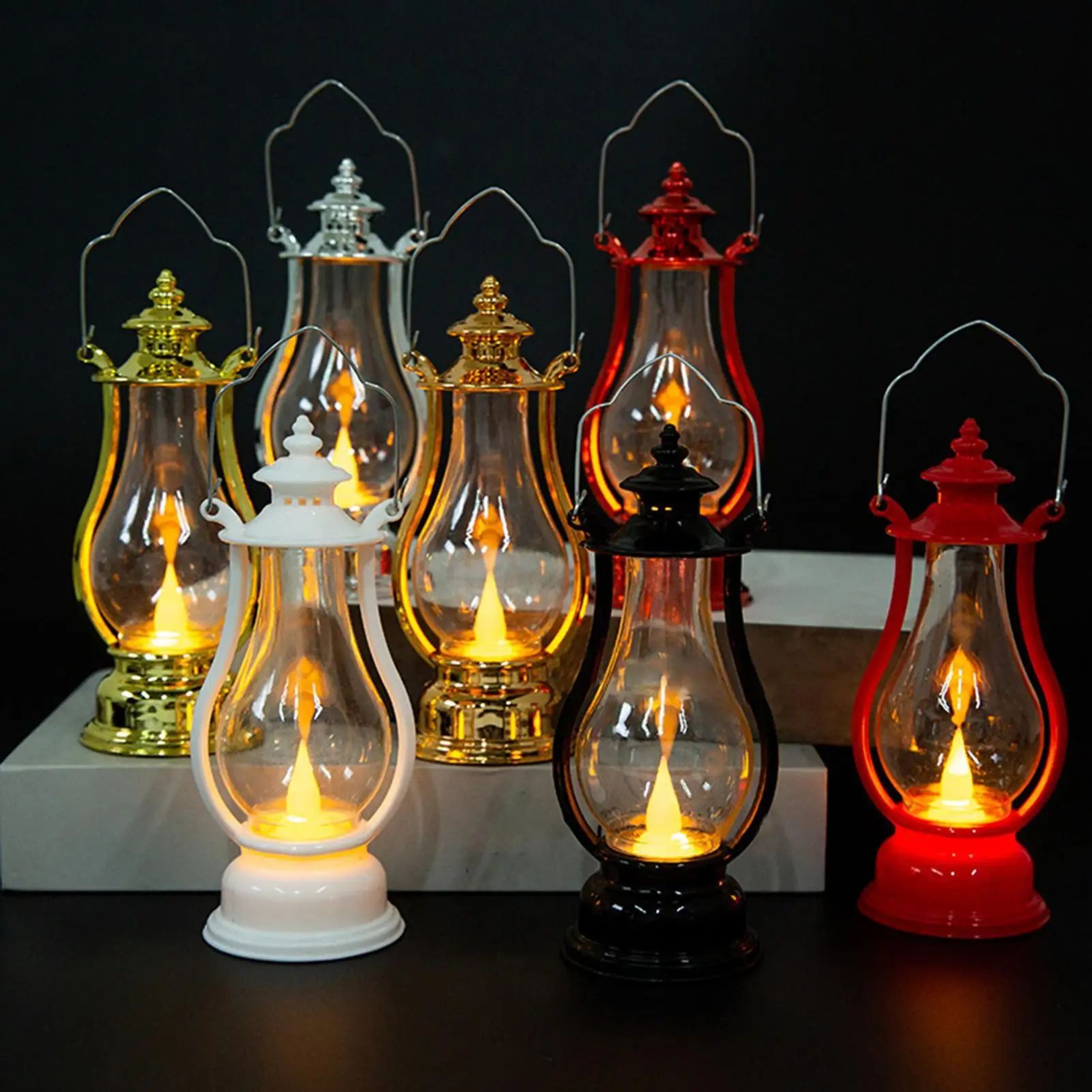 Portable Vintage LED Oil Lamp Lantern  Battery Operated Hanging Decorative Light For Home Patio Cam 0