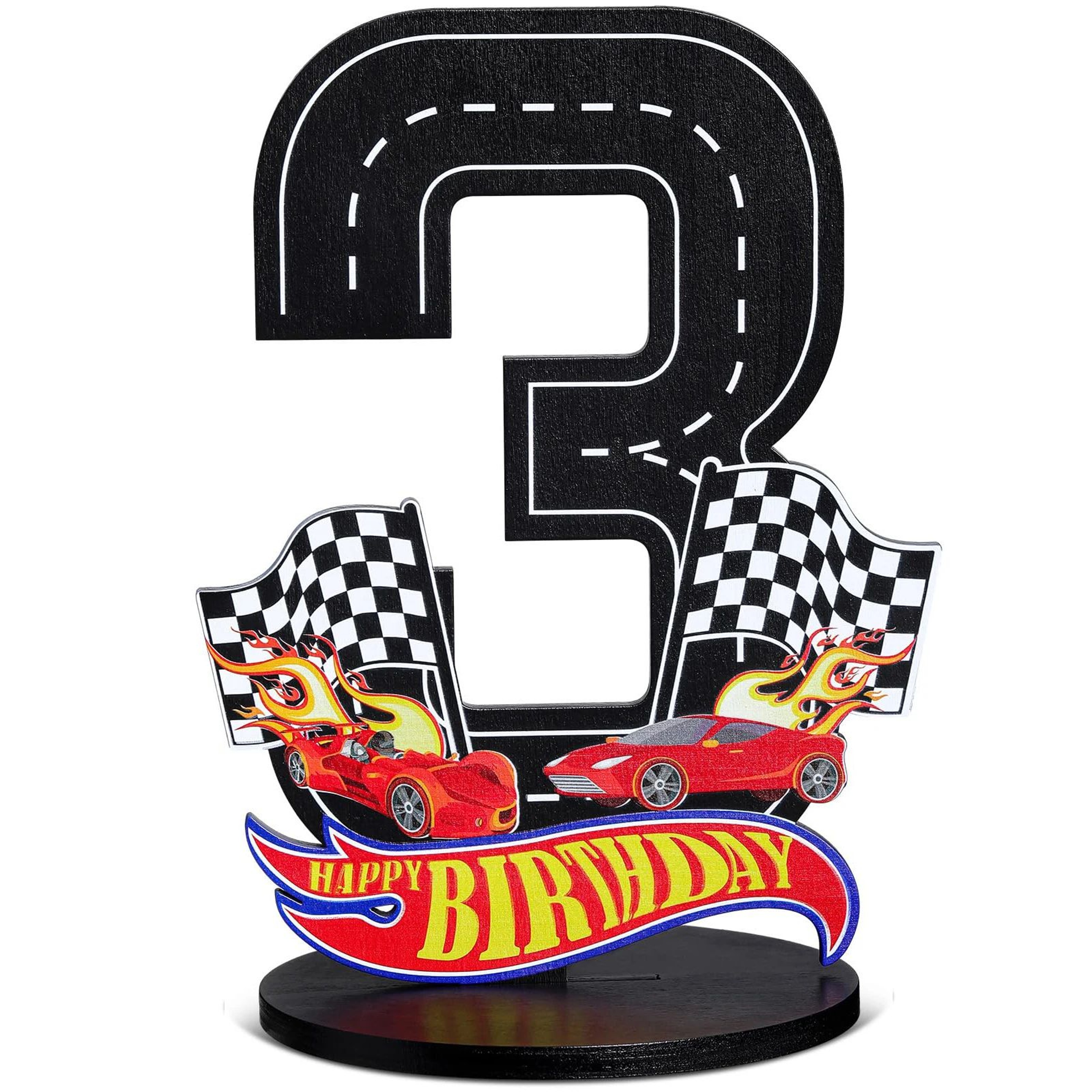 Racing Cars Birthday Numeral Candles Set  Checkered Cake Candles For RacingThemed Party Decorations 18