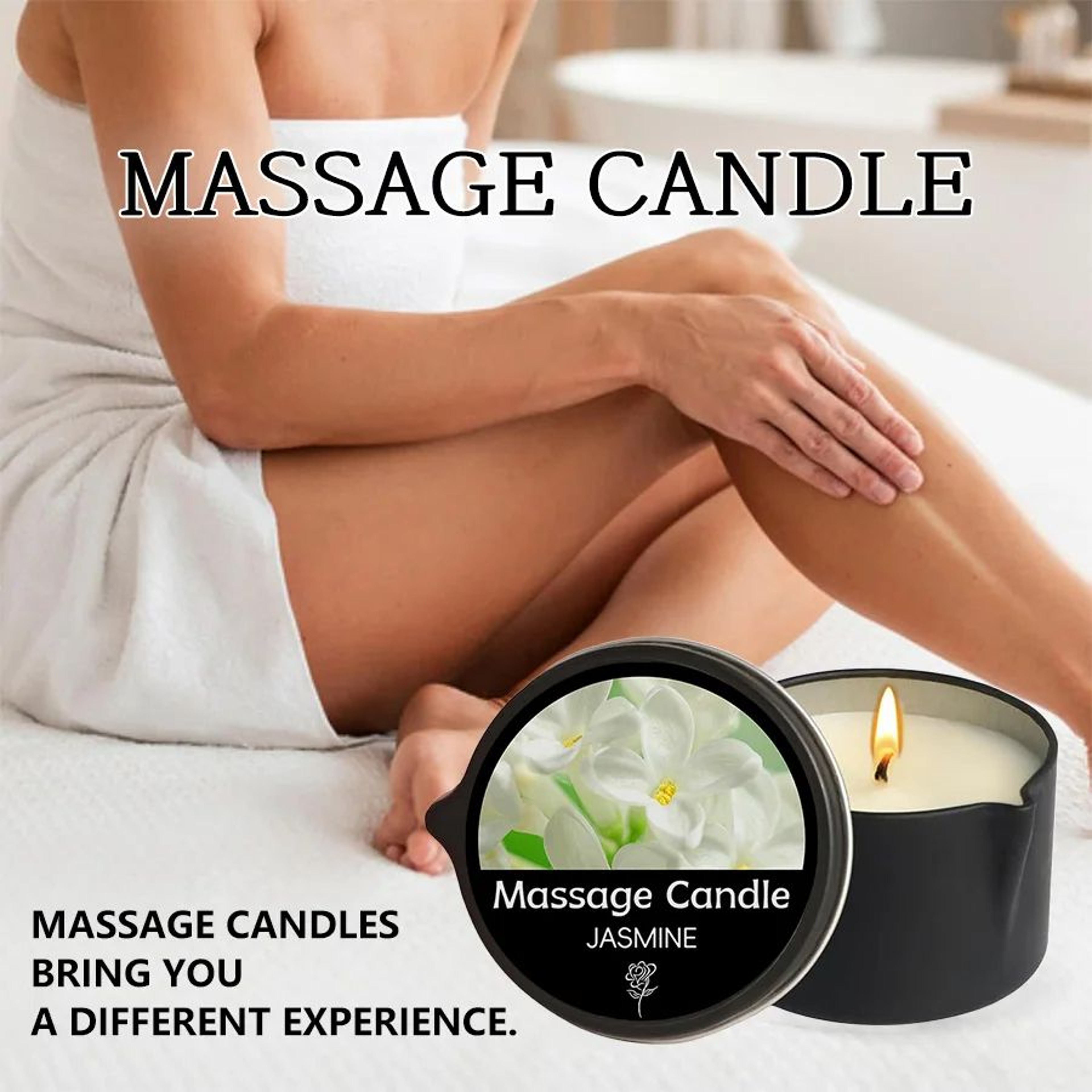 Essential Oil Massage Candle  Warm Massage Oil With Pour Spout 6 Scents Handmade 1 Oz  2 Oz 0