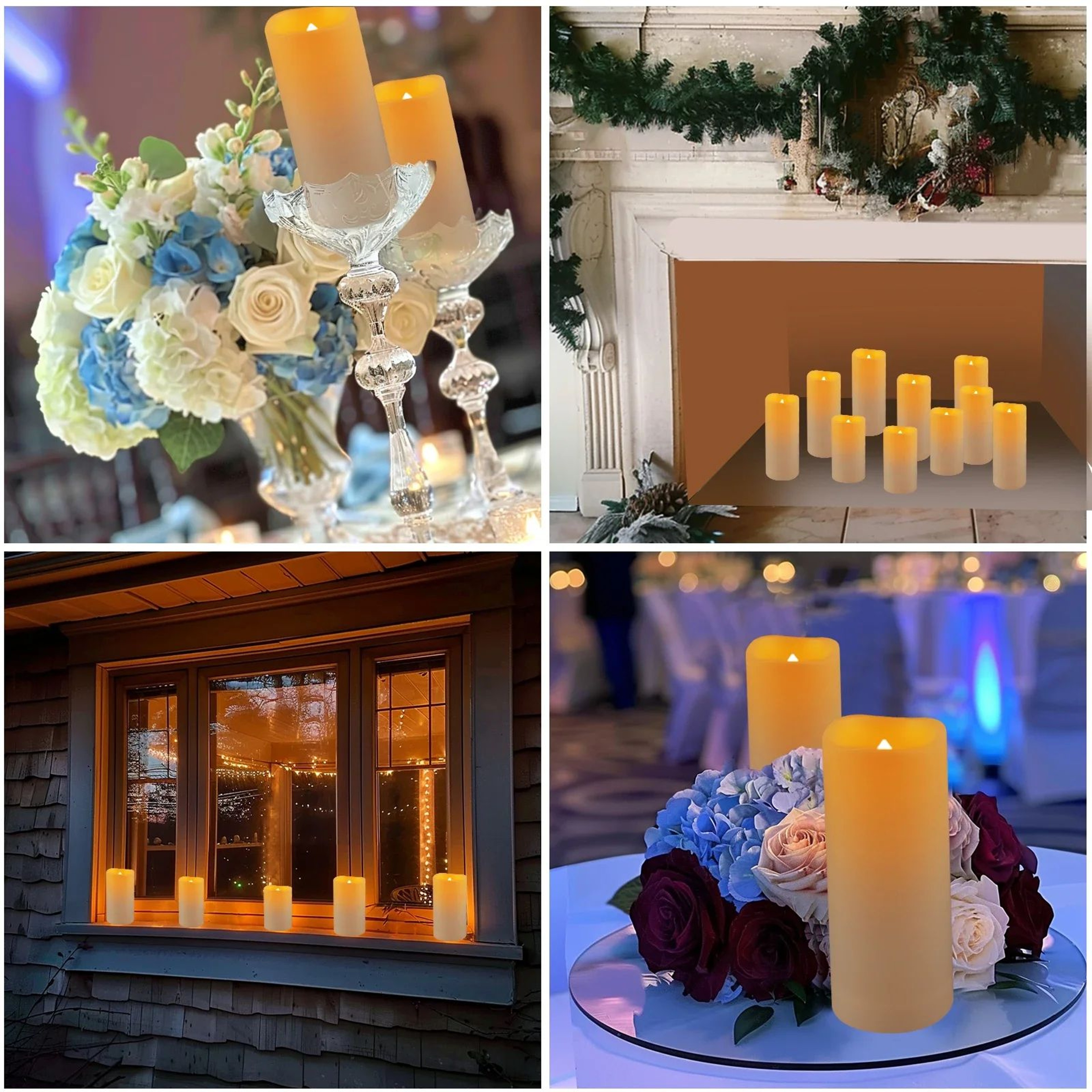 Flameless LED Candles Set With Remote  Timer  Waterproof BatteryOperated Flickering Pillar Candles  4