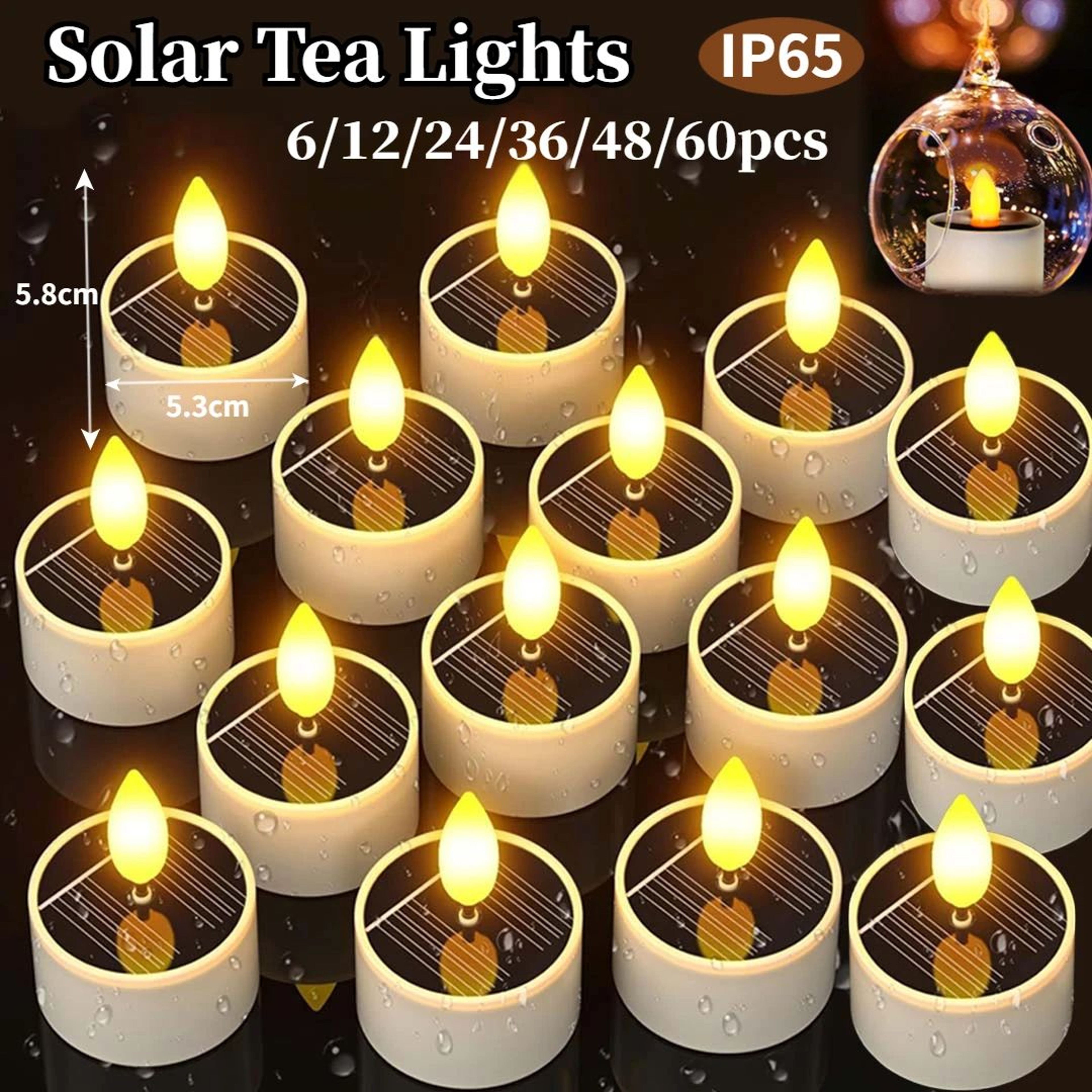 Solar LED Flickering Tea Lights  Waterproof Flameless Dusk To Dawn Candles For Garden Lantern  Outd 0