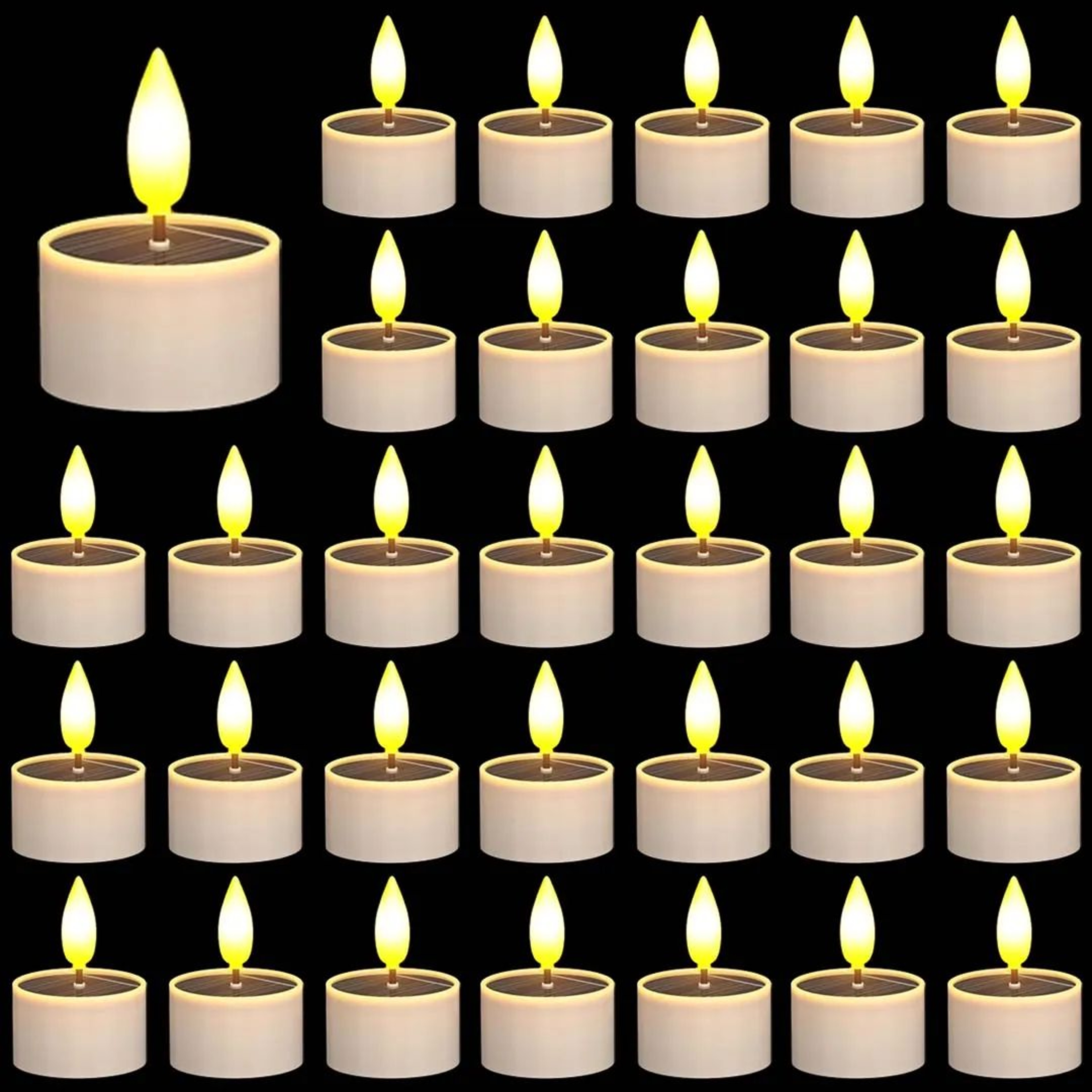 Solar LED Flickering Tea Lights  Waterproof Flameless Dusk To Dawn Candles For Garden Lantern  Outd 7