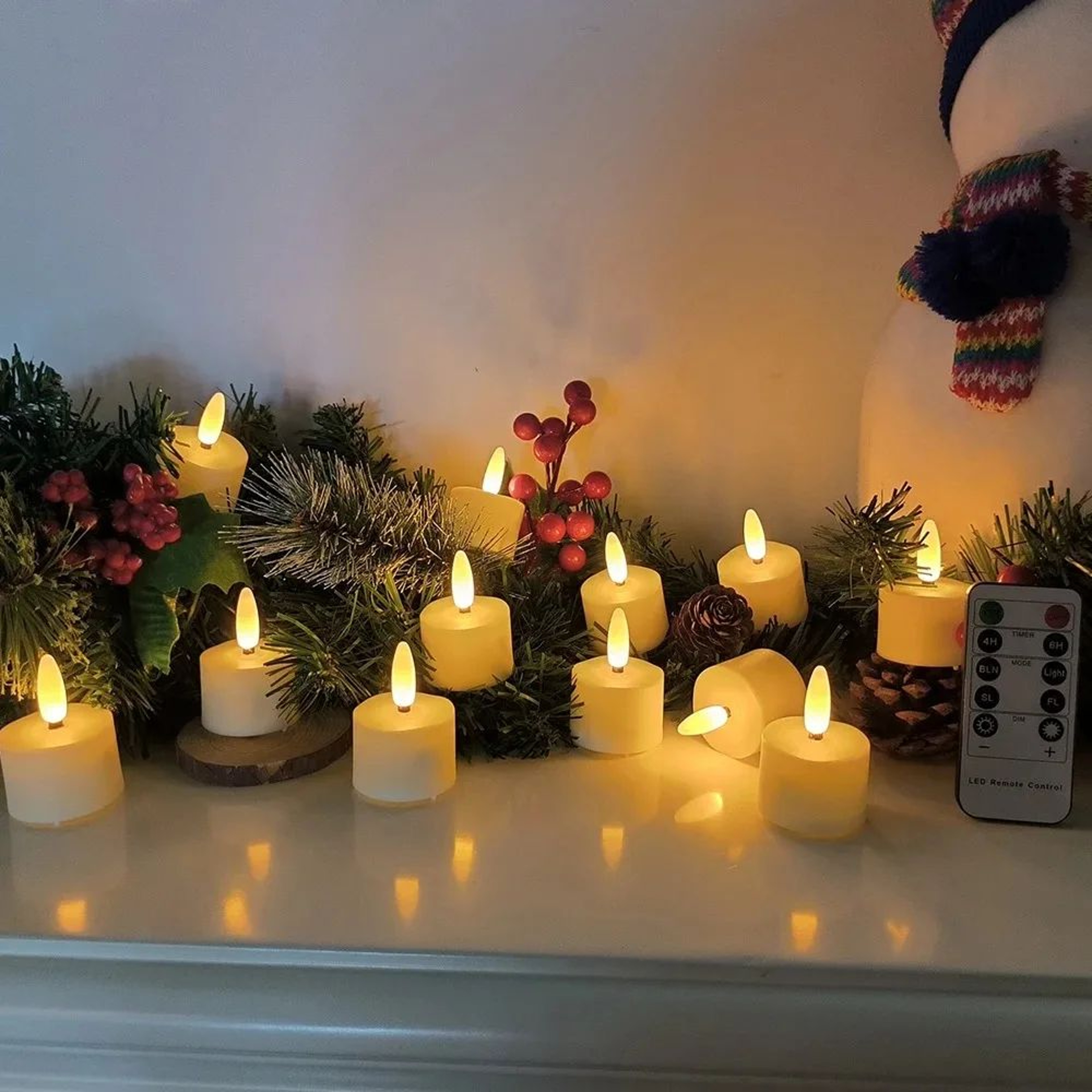 Rechargeable Flameless LED Tea Light Candles With Remote  Flickering Electronic Candles For Home De 6