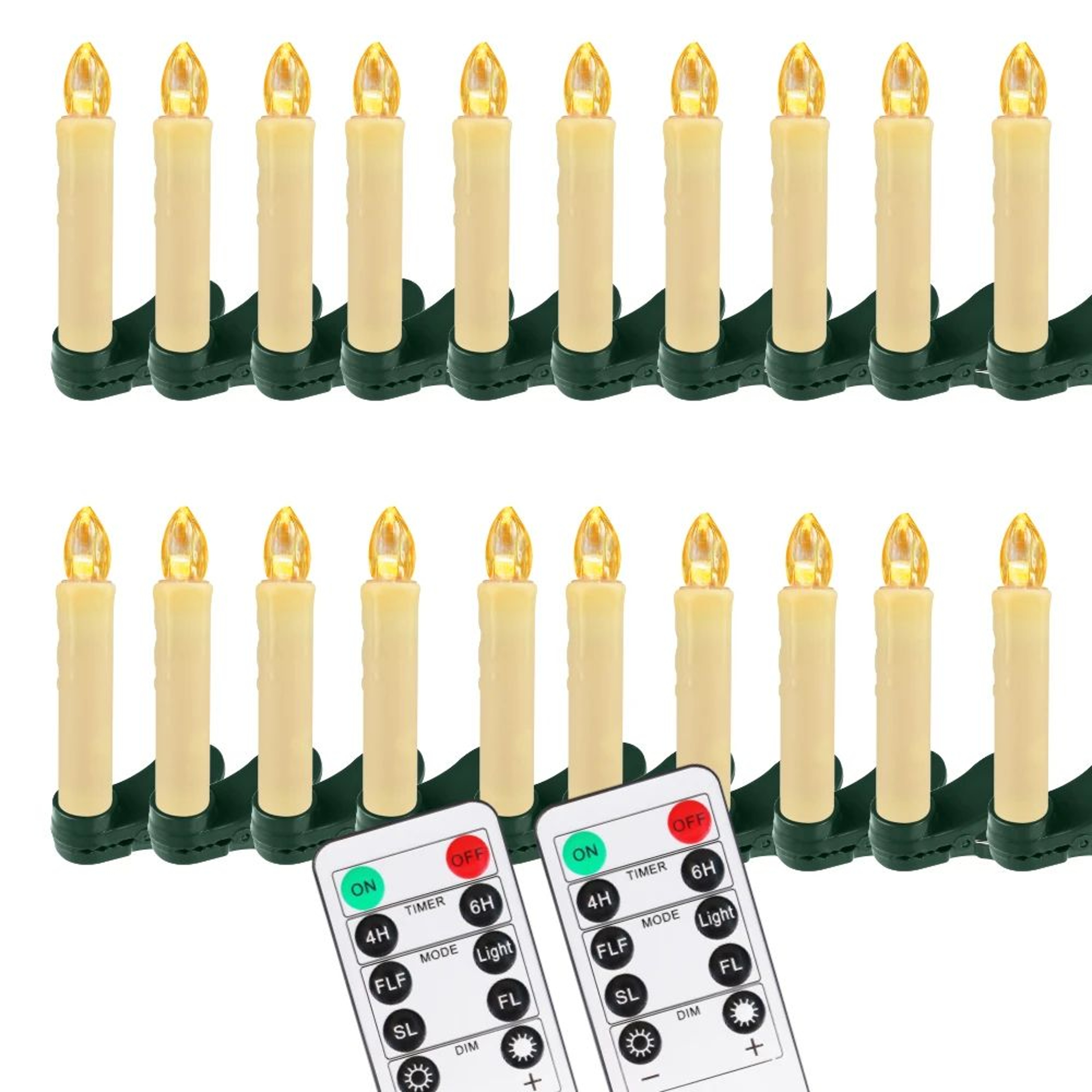 Flameless LED Taper Candles With Remote  Timer  ClipOn Christmas Tree Lights For Holiday  Wedding D 7