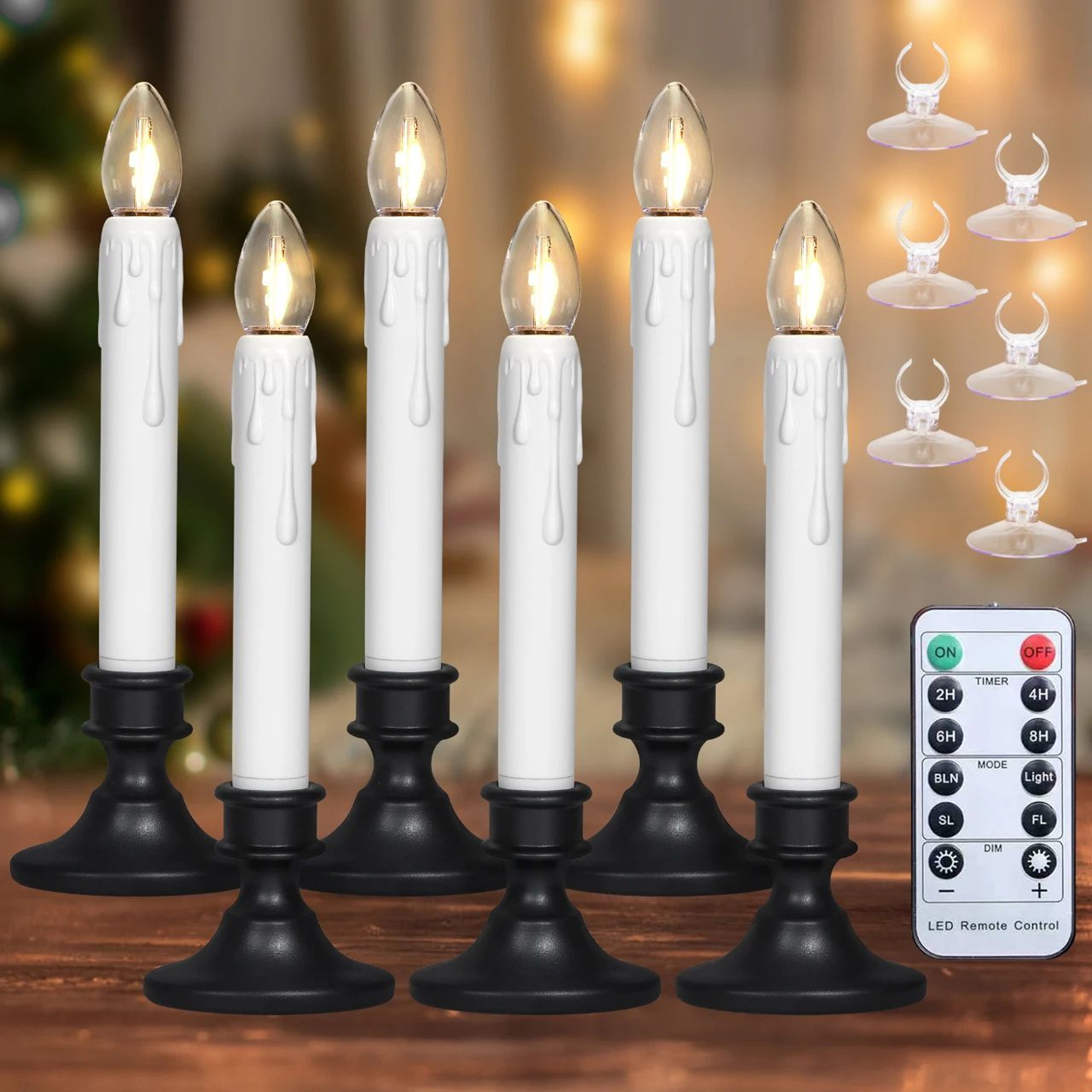 LED Flameless Taper Candles With Remote  Battery Operated Flickering Candles For Home Wedding  Holi 0