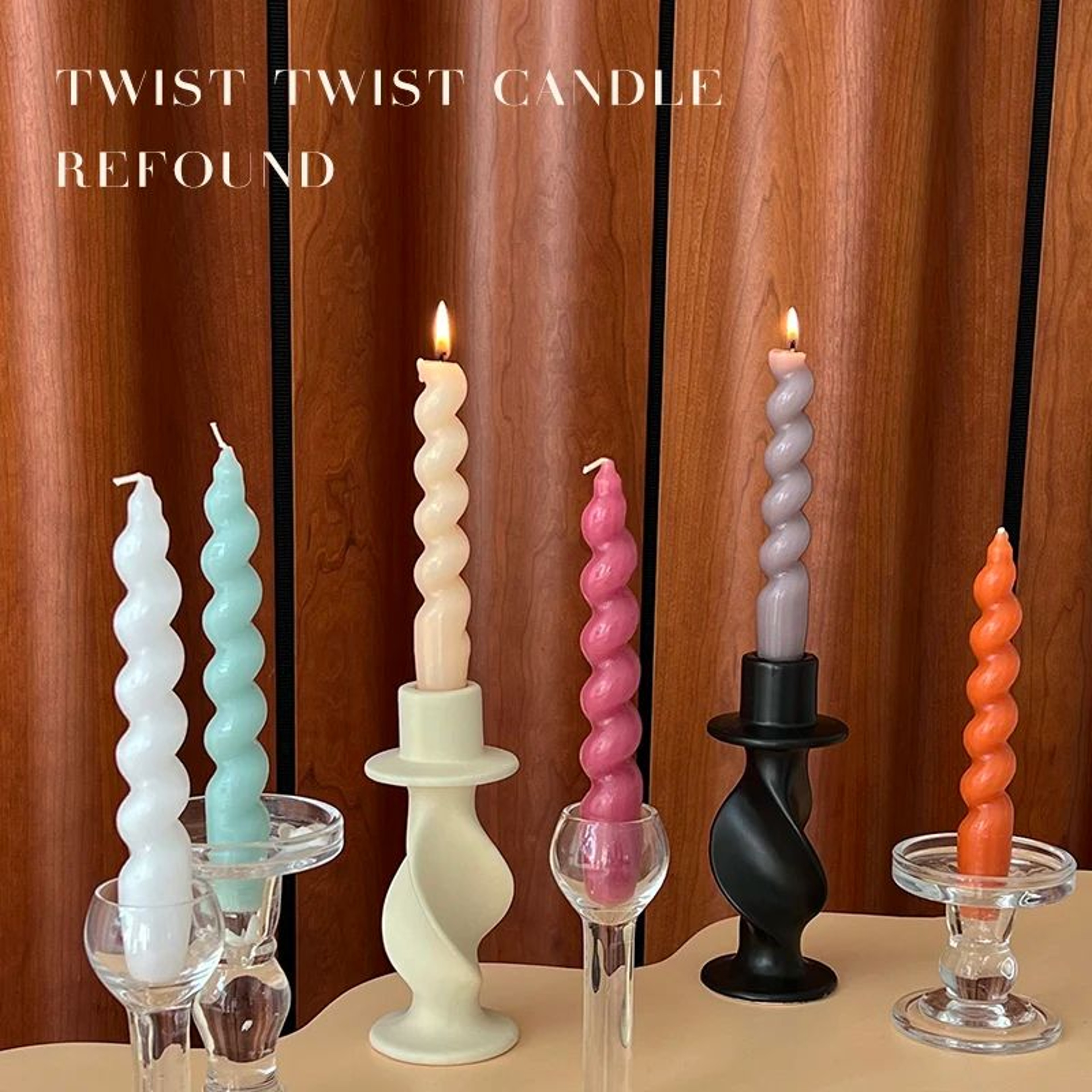 Handmade Spiral Taper Candles Set Of 2  75 In Twisted Unscented Decorative Dinner Candles For Home  0