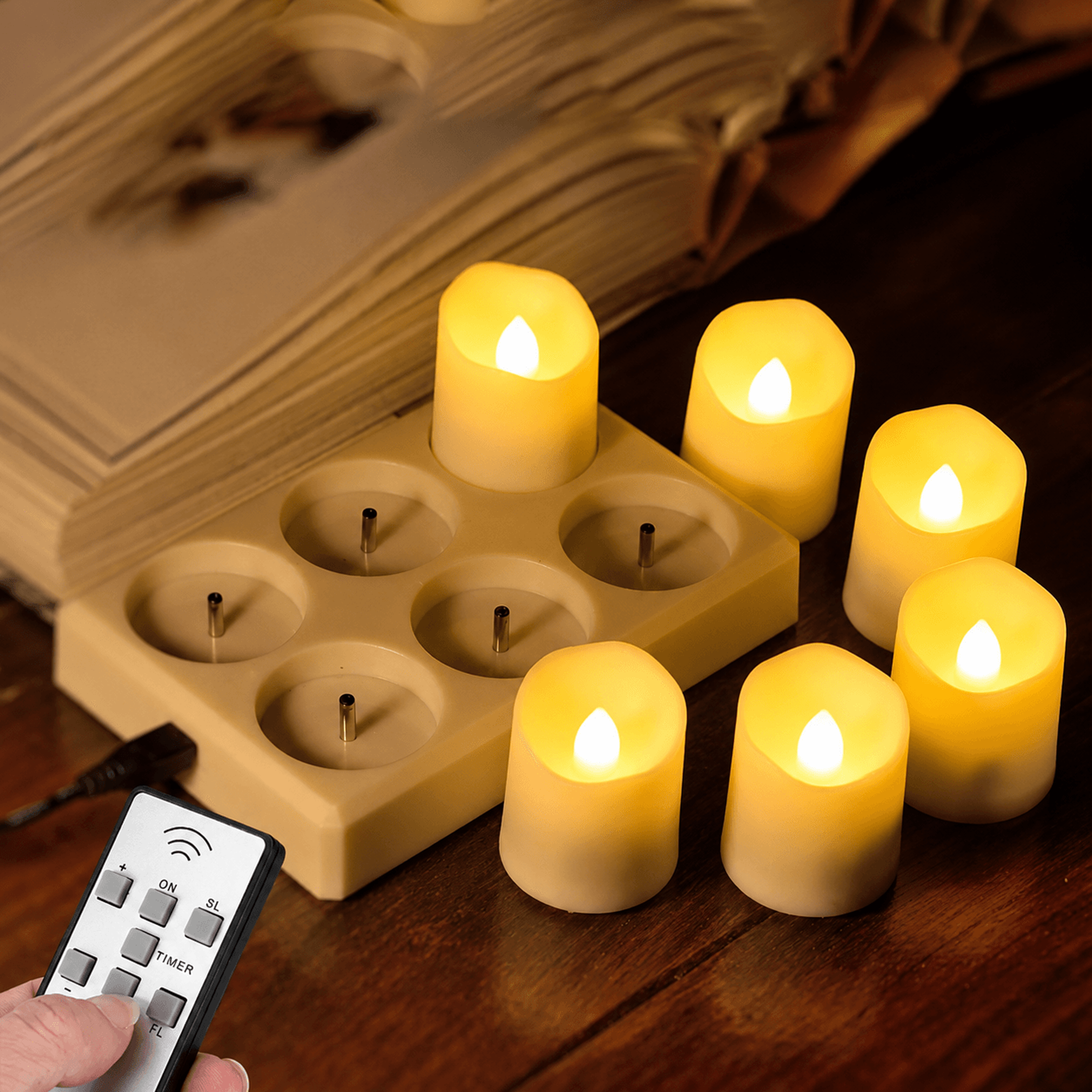 Rechargeable LED Flameless Candles With Remote  Timer  Flickering Decorative Lights For Home Christ 0